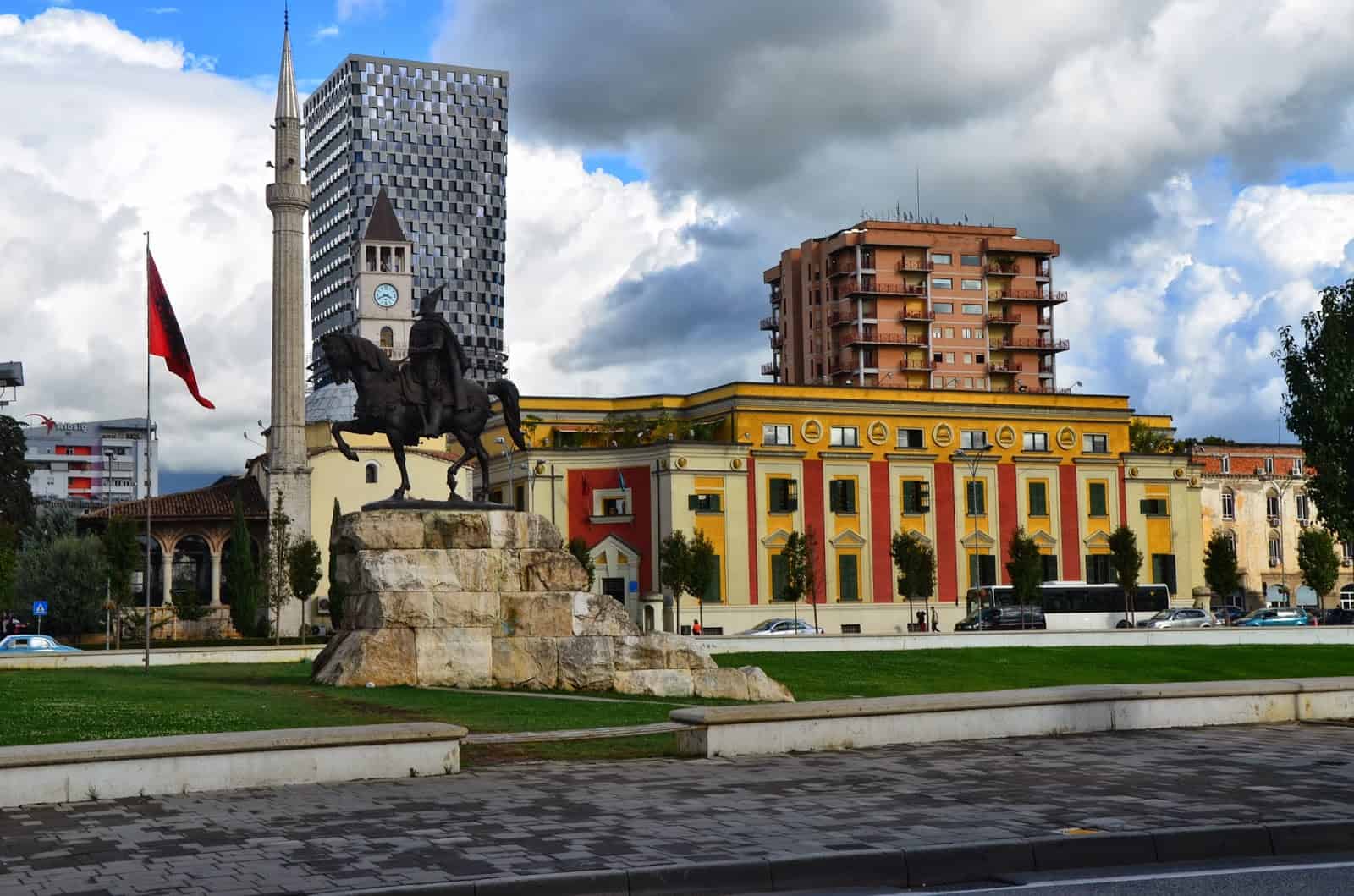 Skënderbej Square in Tiranë, Albania