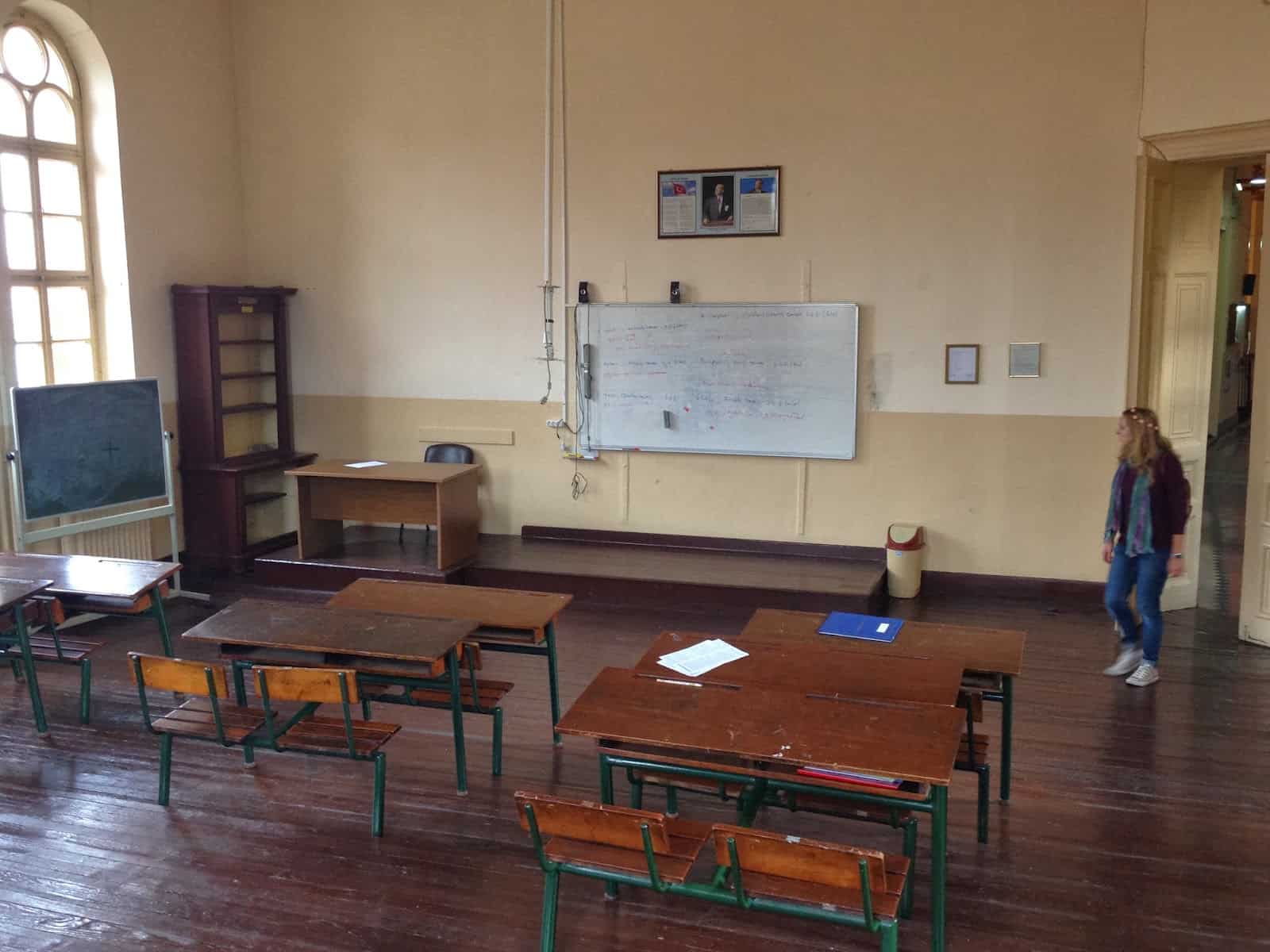 Classroom at Great School of the Nation in Fener, Istanbul, Turkey