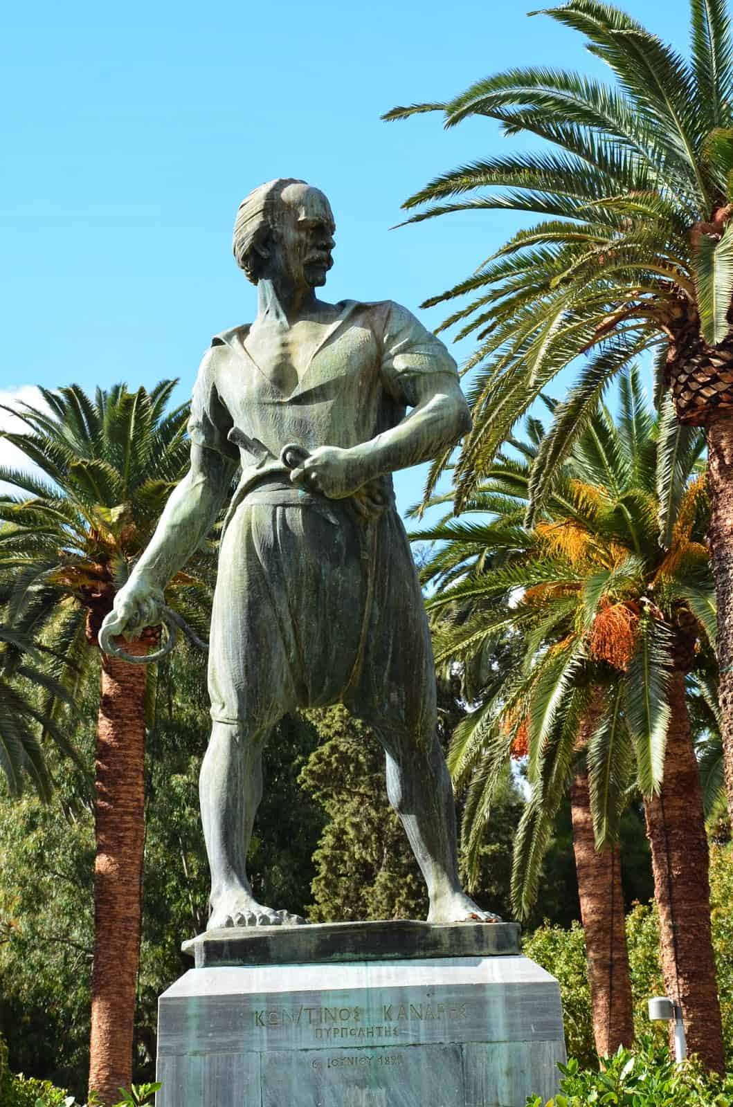 Kanaris statue in Chora, Chios, Greece