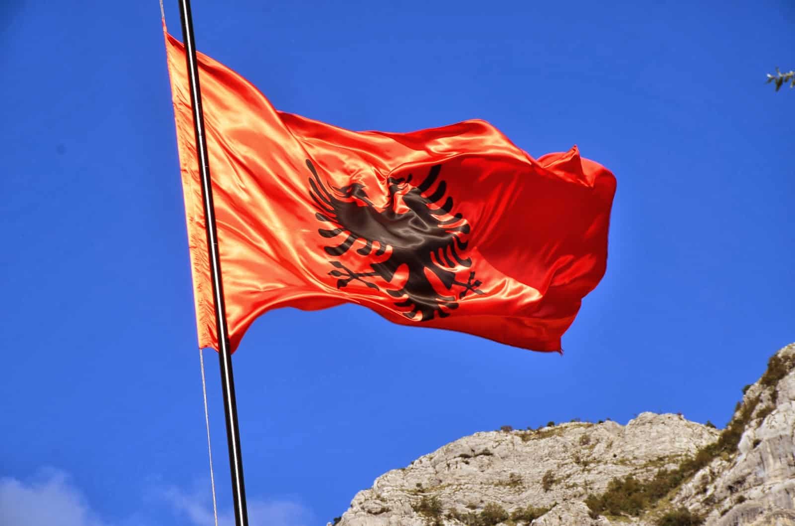 Small country, cool flag in Krujë, Albania