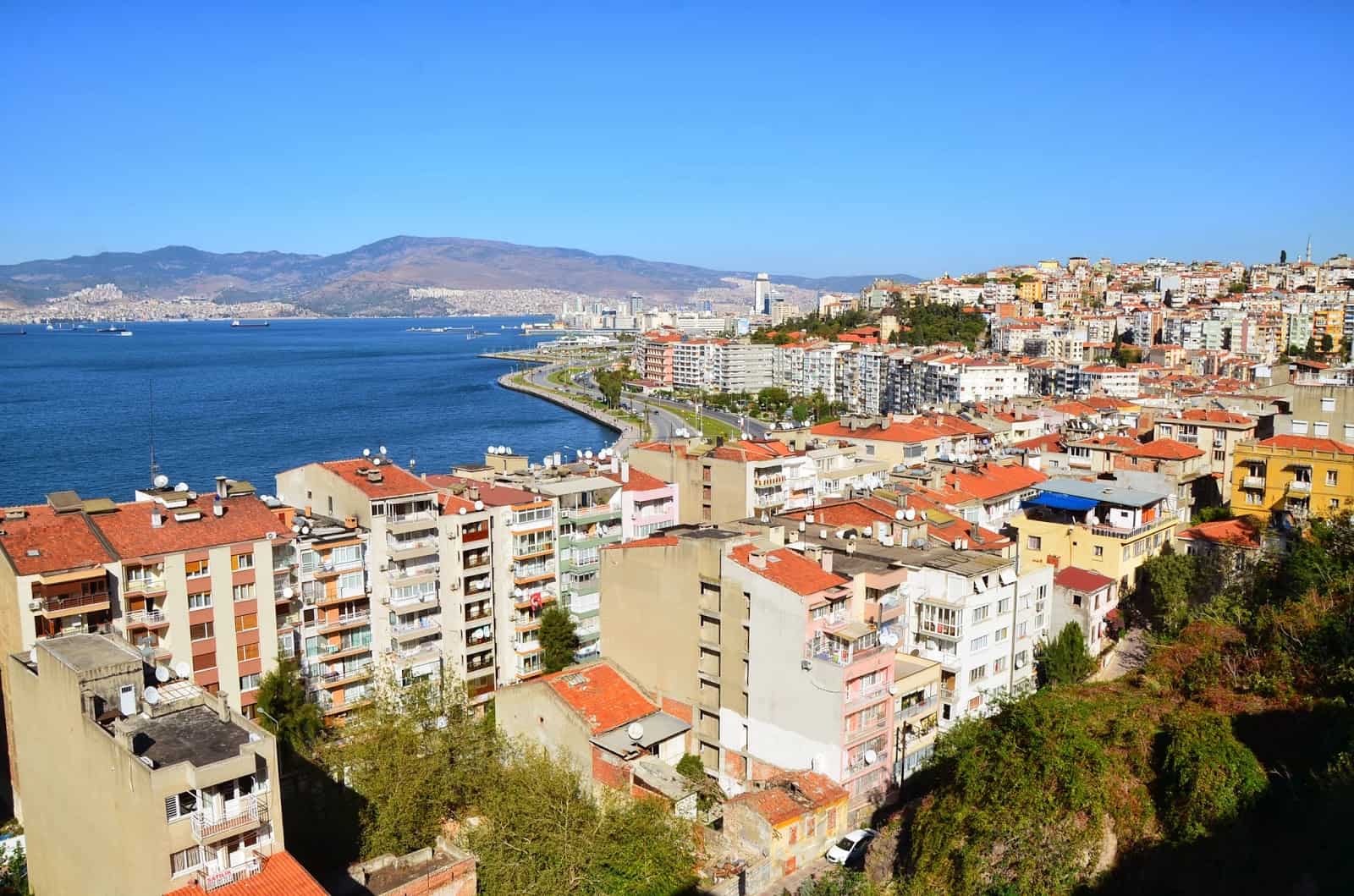 View from the top of Asansör in Izmir, Turkey