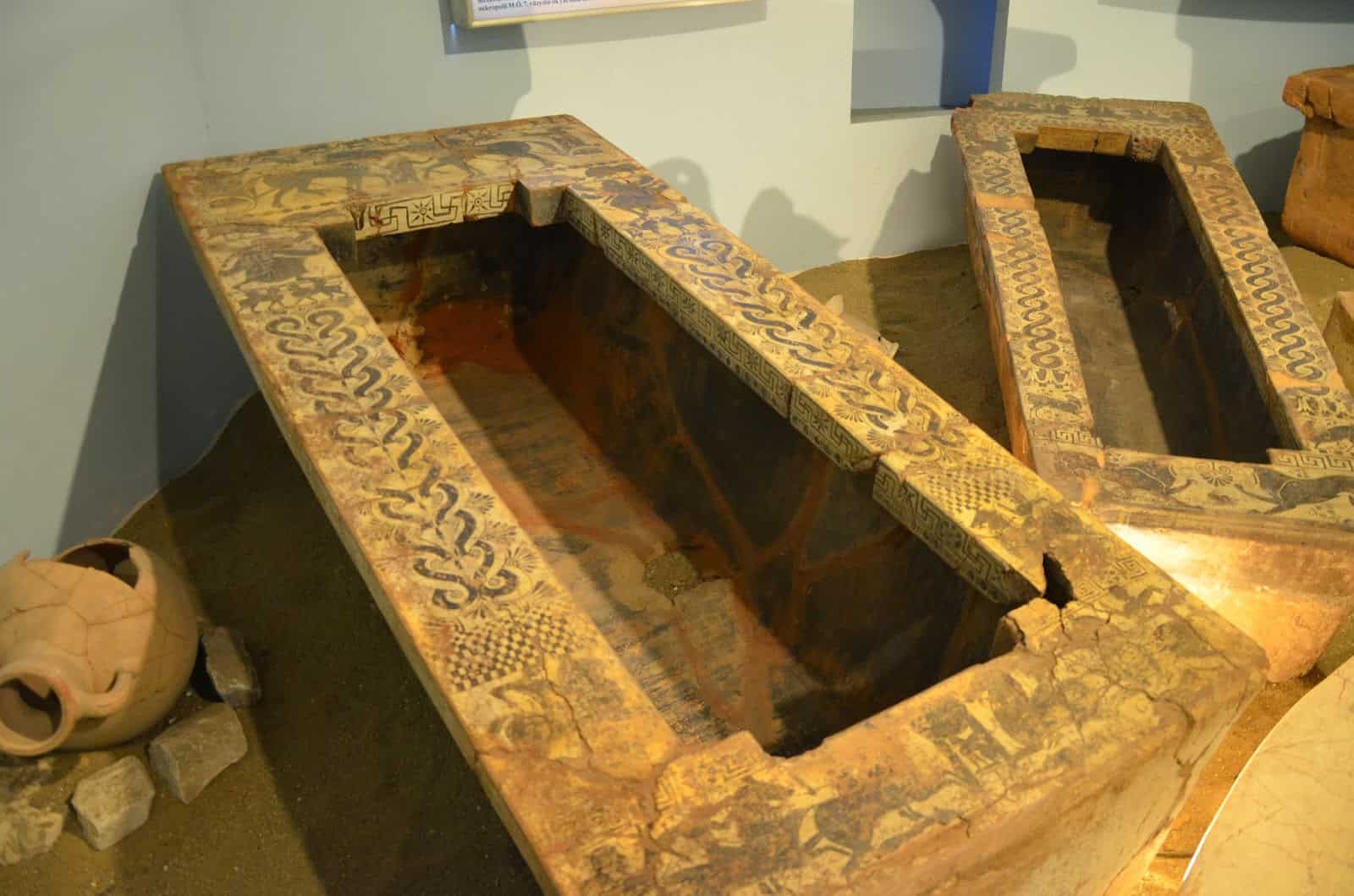 Clazomenian sarcophagus at the Izmir Archaeology Museum in Izmir, Turkey