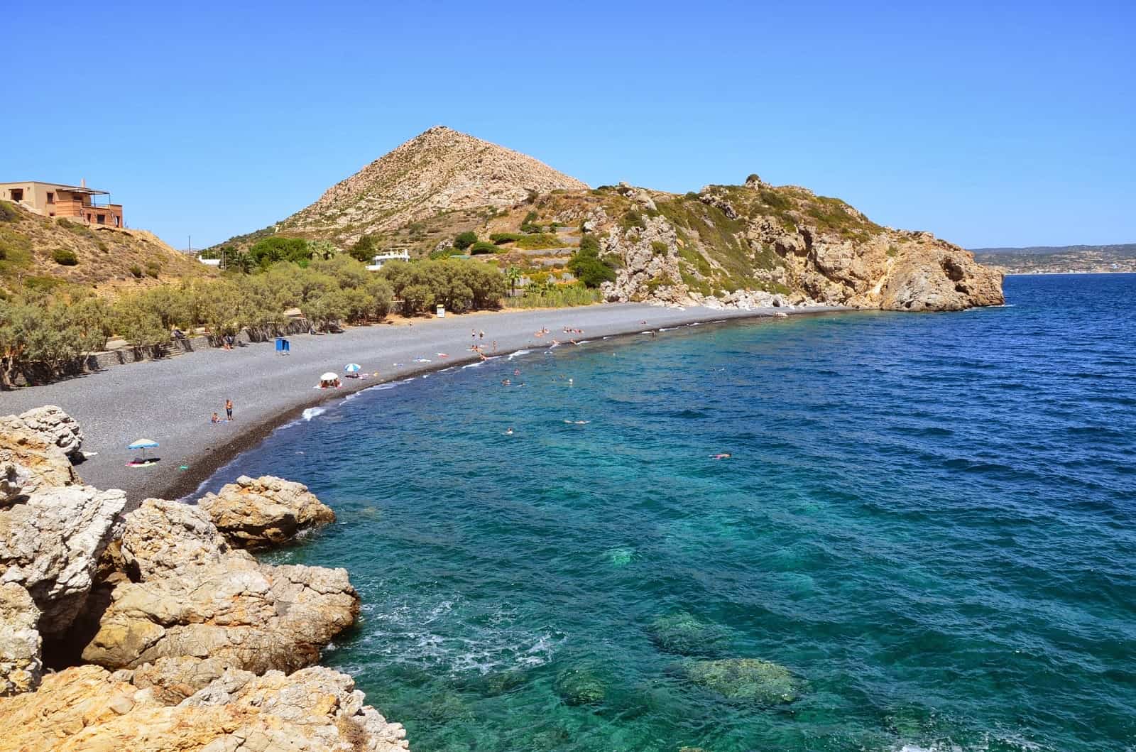 Mavra Volia beach in Chios, Greece