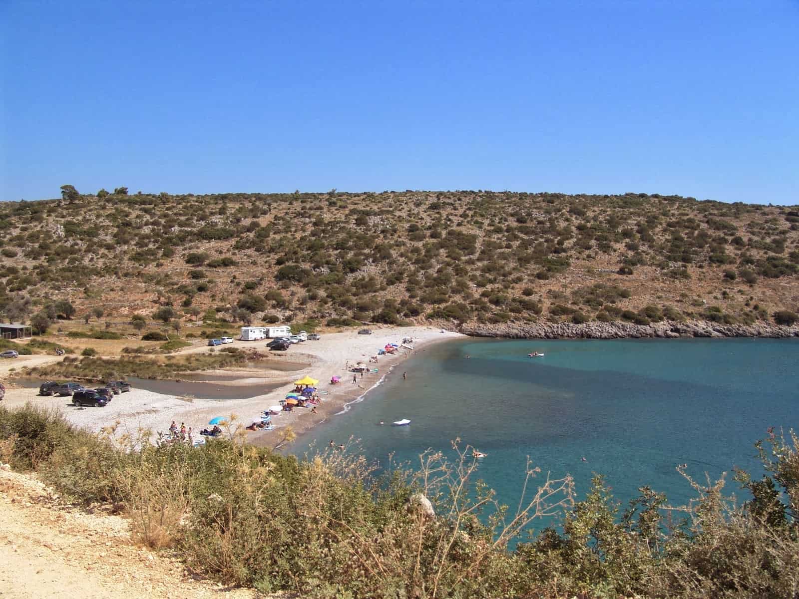 Salagona beach in Chios, Greece