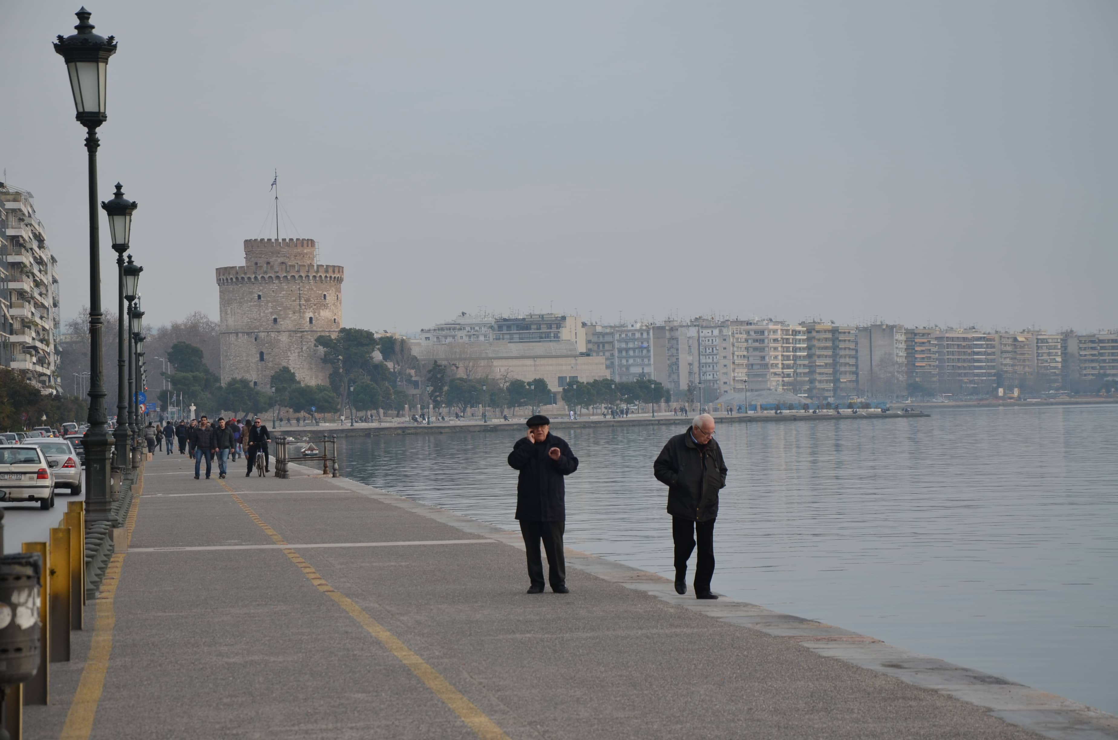 Leoforos Nikis looking towards Lefkos Pyrgos in Thessaloniki, Greece