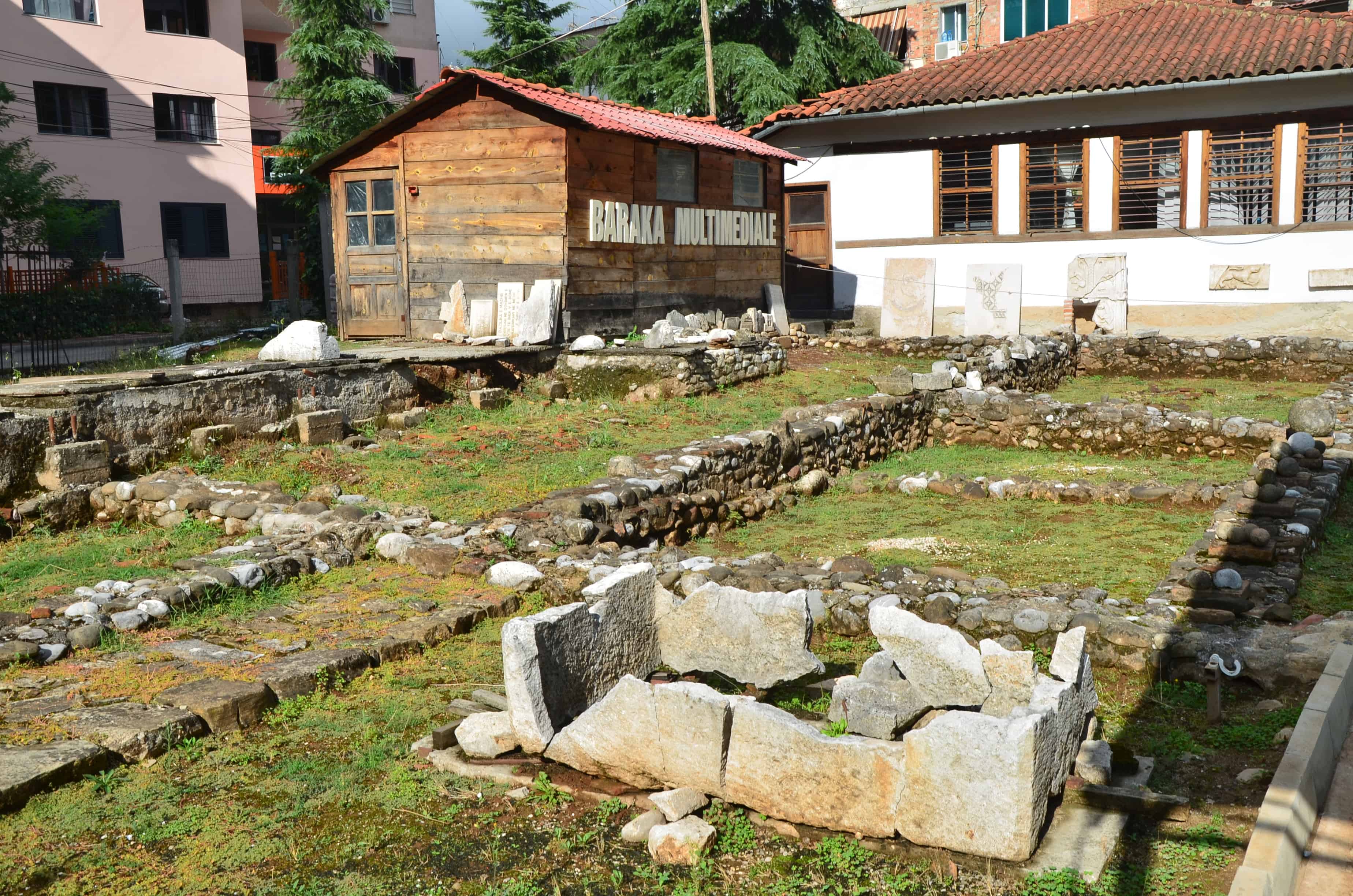Foundations at the Roman mosaic in Tiranë, Albania
