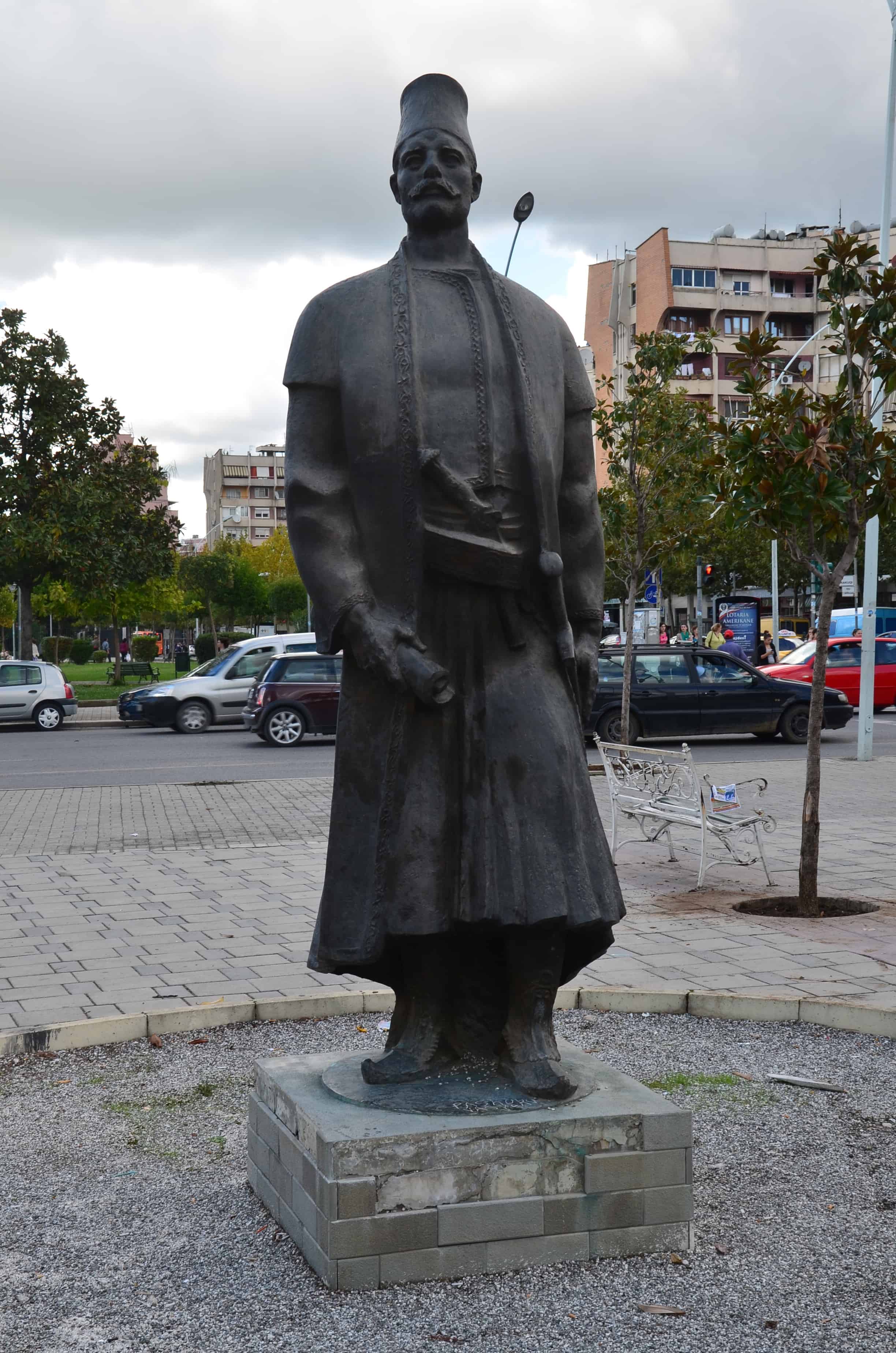 Statue of Sulejman Pashë Ballgjini in Tiranë, Albania