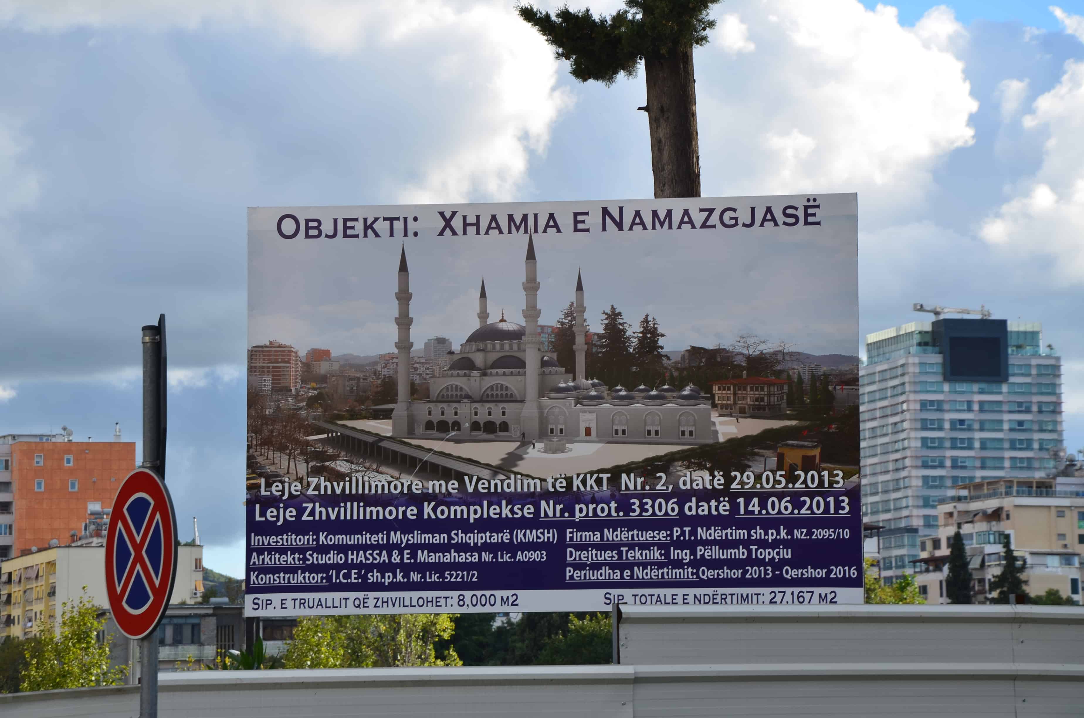 Xhamia e Namazgjasë construction site in Tiranë, Albania