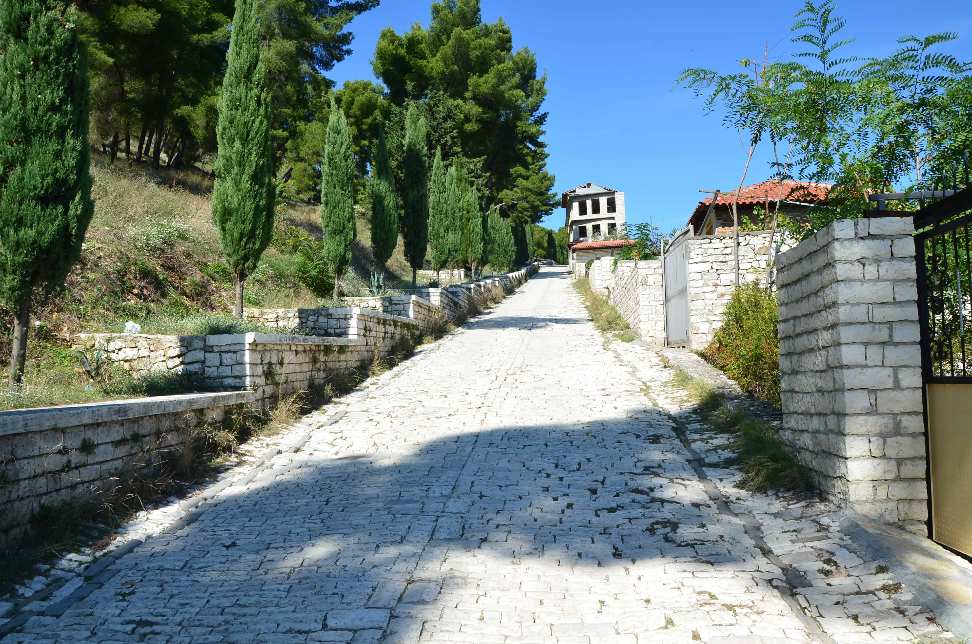 Walking up to Berat Castle in Berat, Albania
