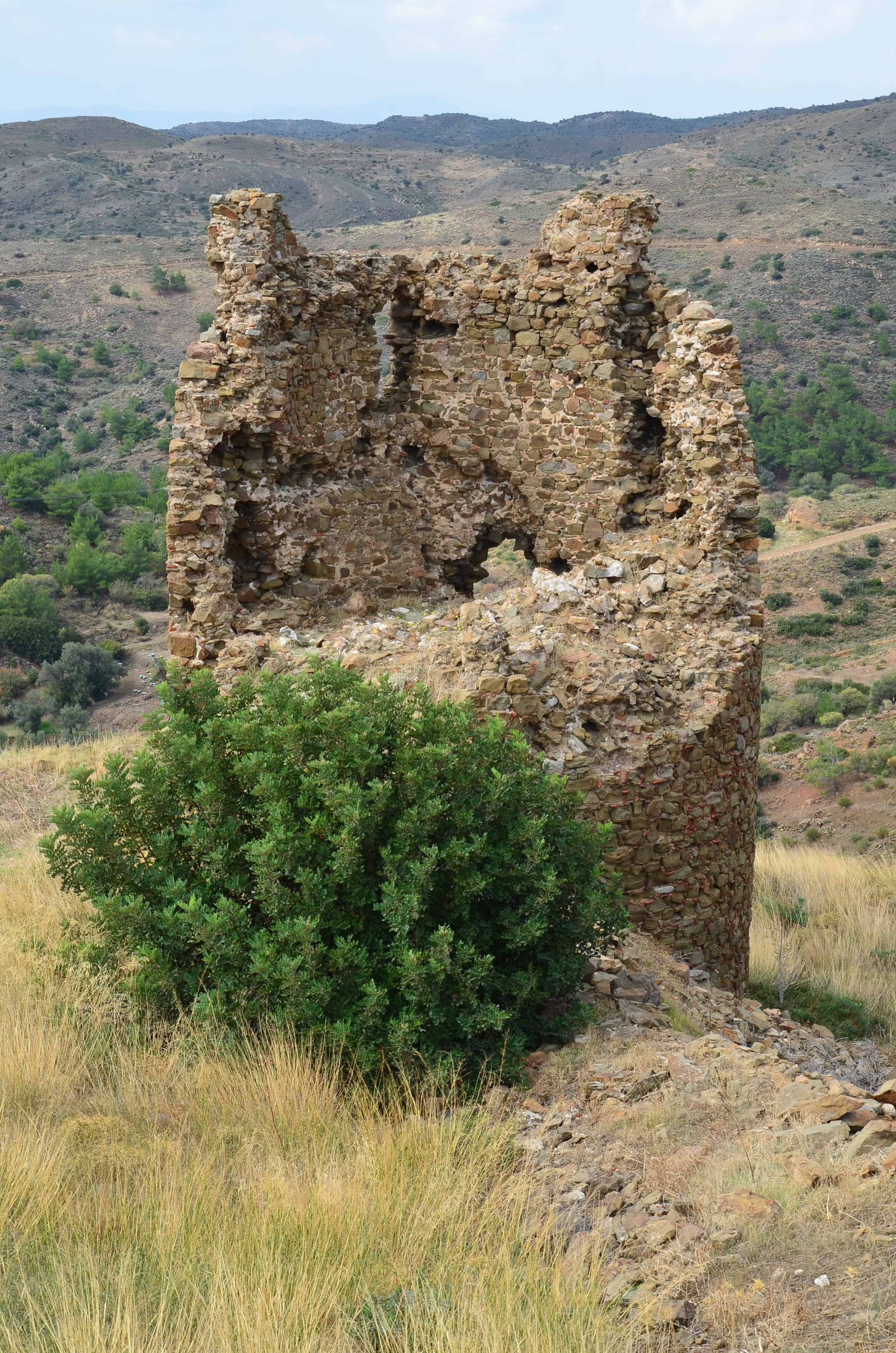 Ruined tower at Volissos Castle in Volissos, Chios, Greece