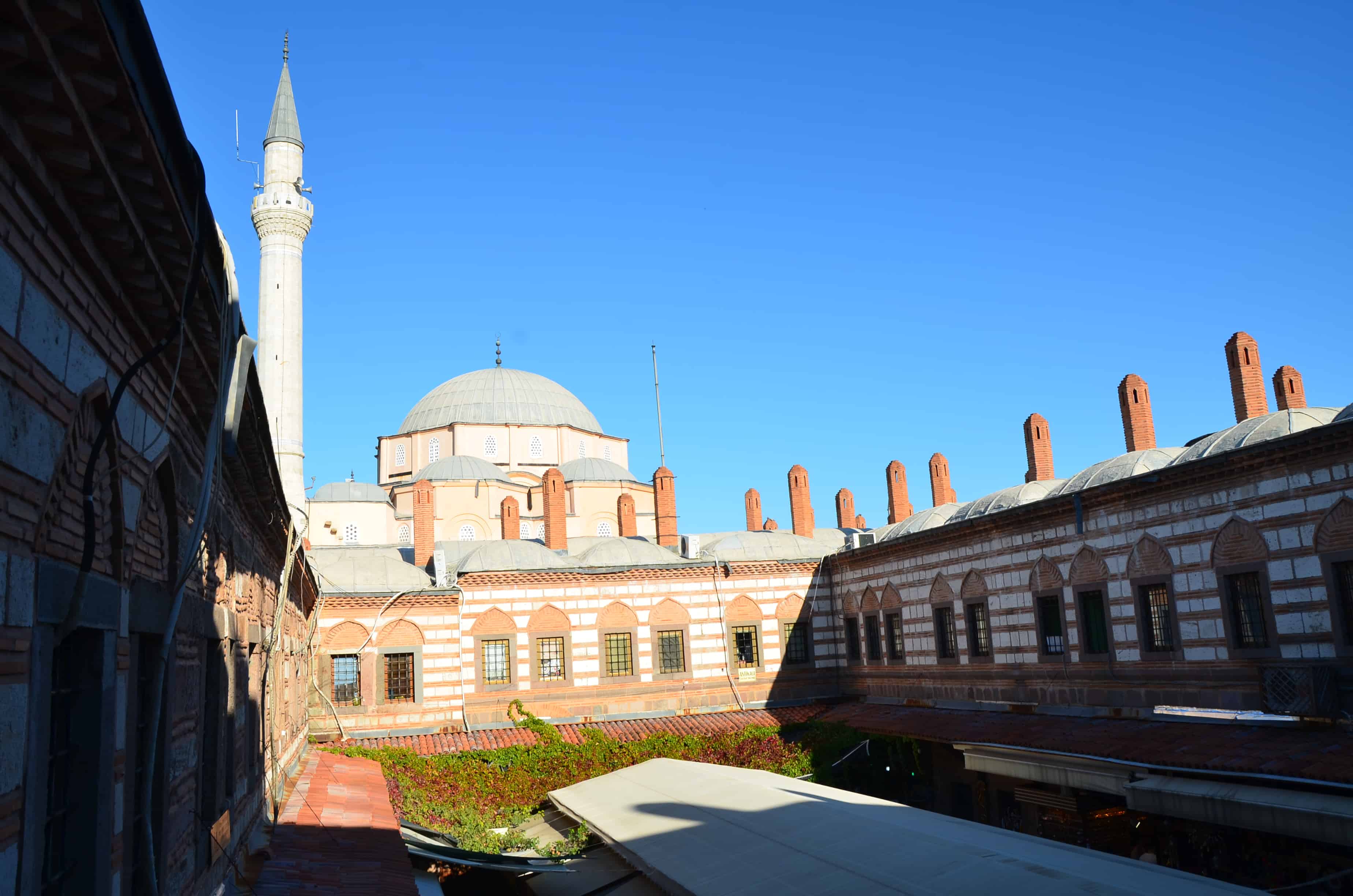 Hisar Camii from Kızlarağası Hanı in Izmir, Turkey