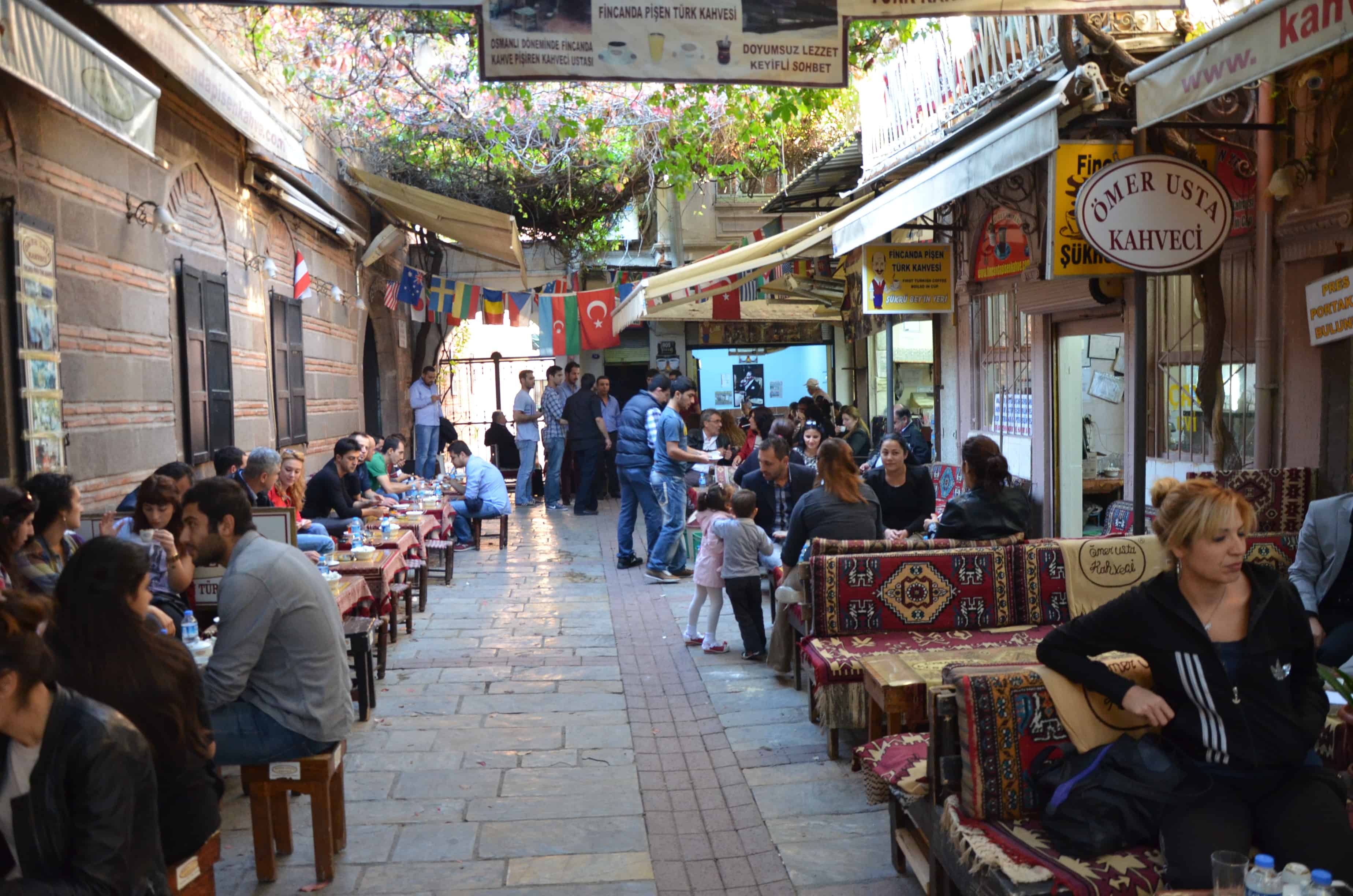 A side street next to Kızlarağası Hanı in Izmir, Turkey