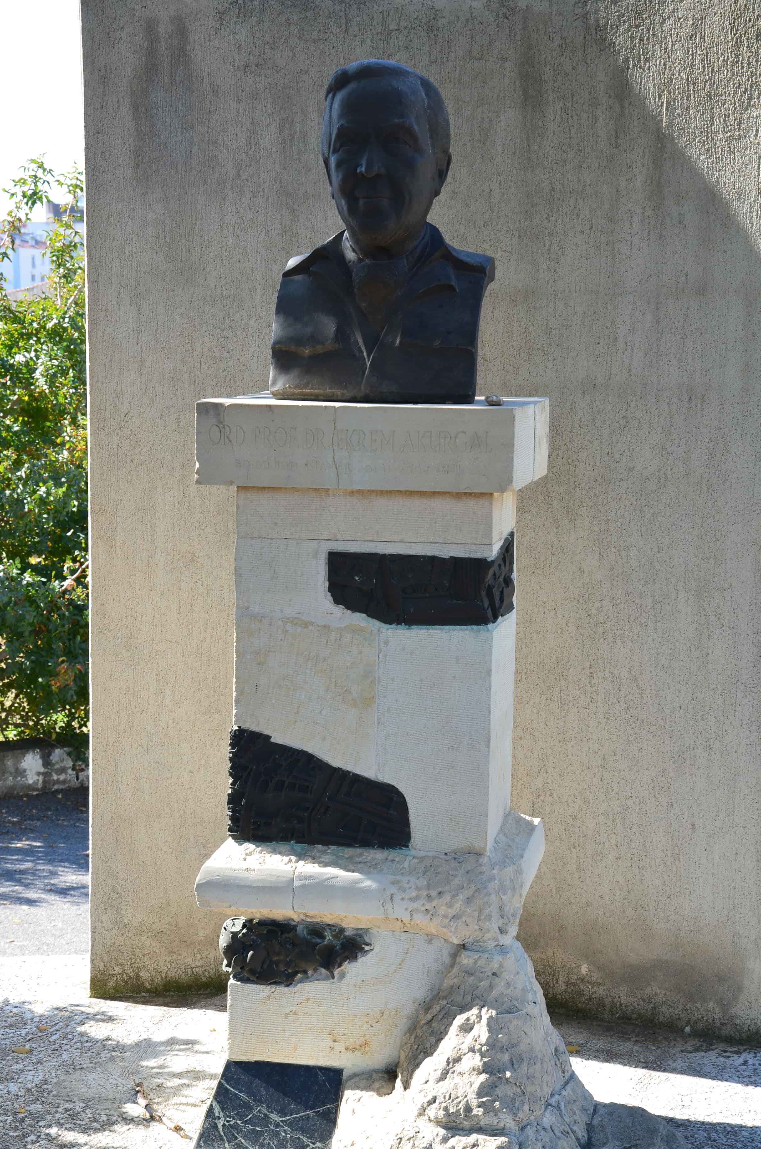 Bust of Dr. Ekrem Akurgal at Tepekule in Izmir, Turkey
