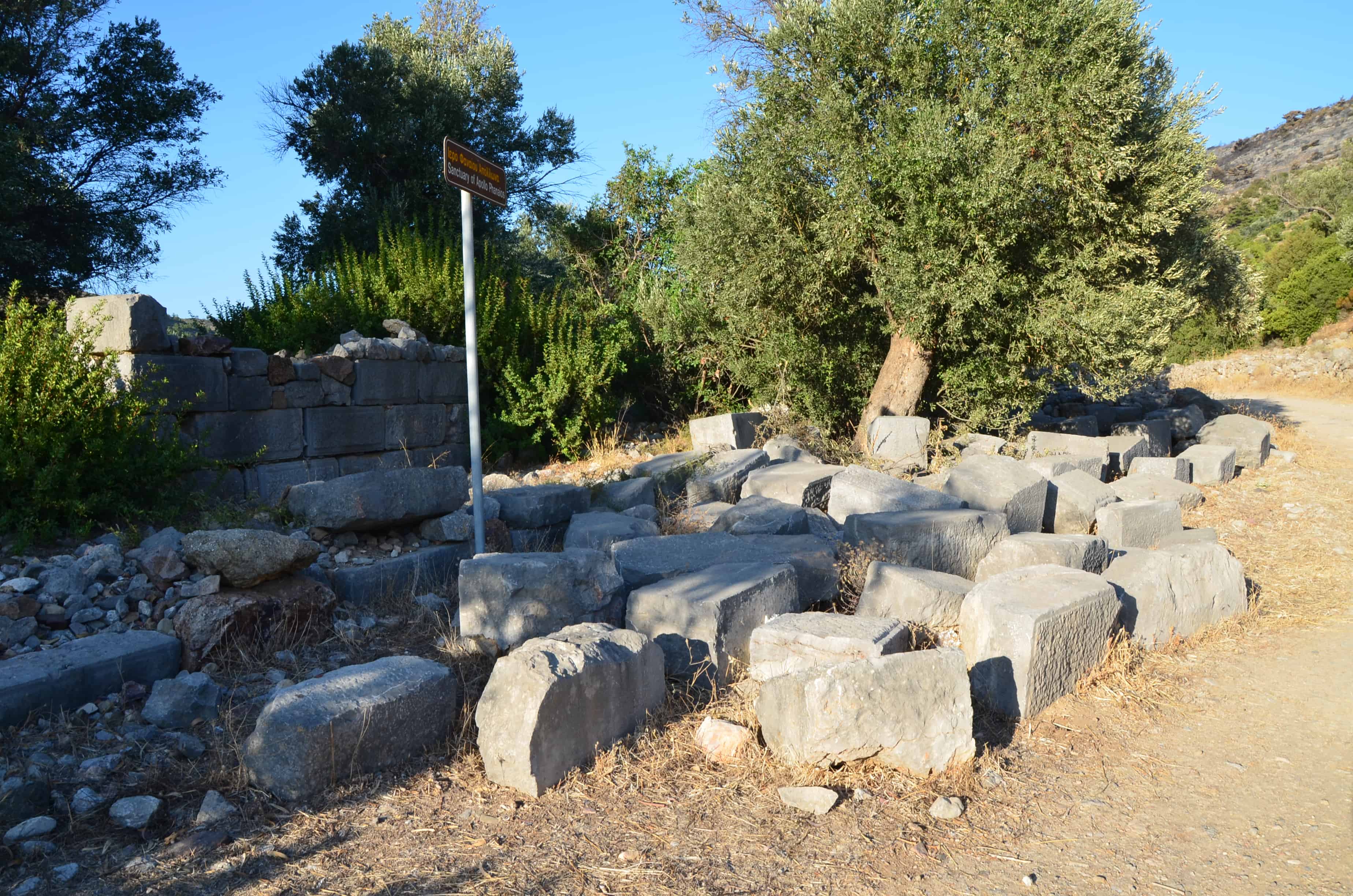 Sanctuary of Apollo at Kato Fana beach in Chios, Greece