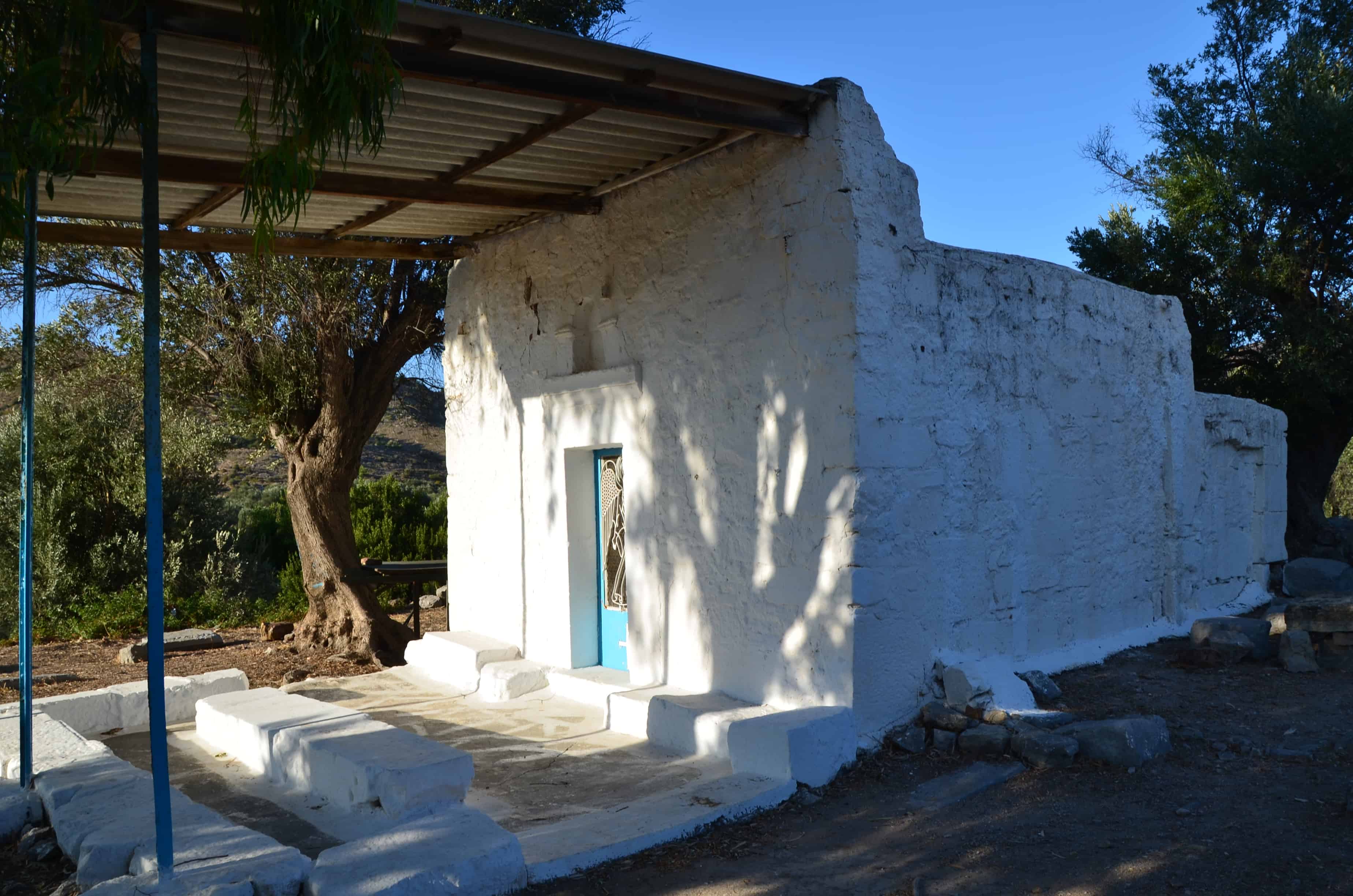 Early Christian church at Kato Fana beach in Chios, Greece