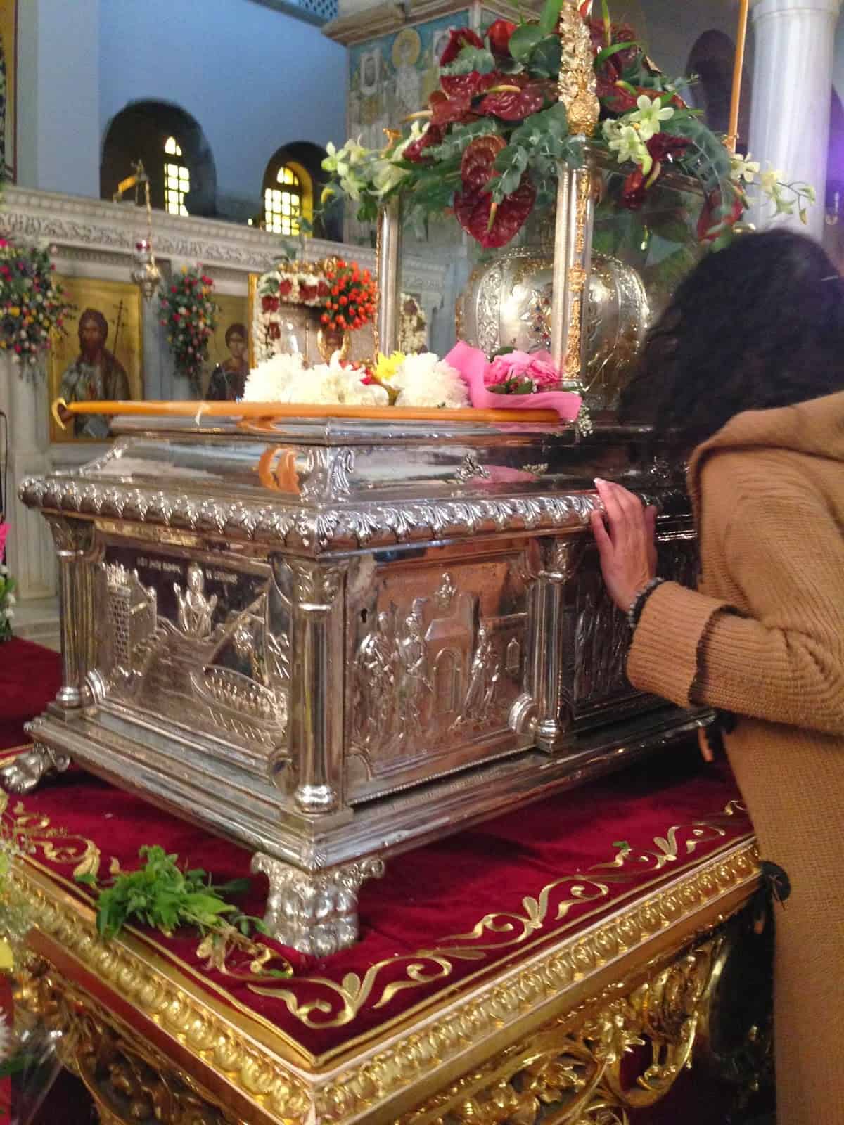 Relics of St. Demetrios at the Church of St. Demetrios in Thessaloniki, Greece