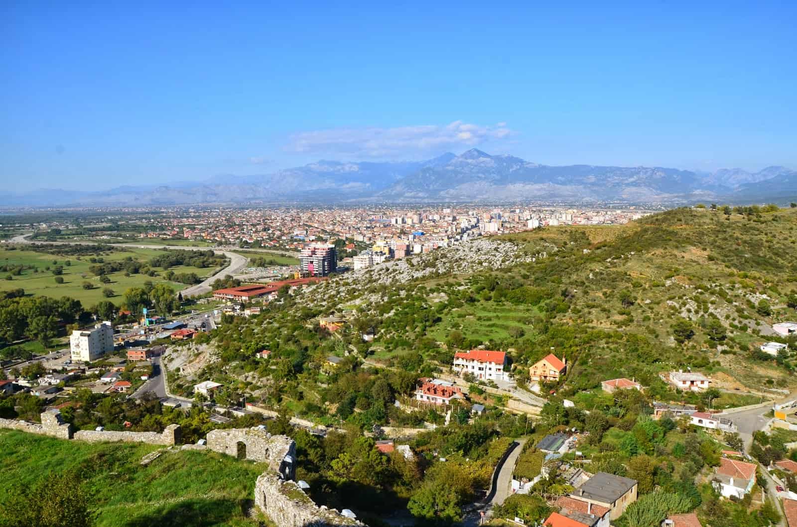 View of Shkodër from Rozafa Castle in Shkodër, Albania