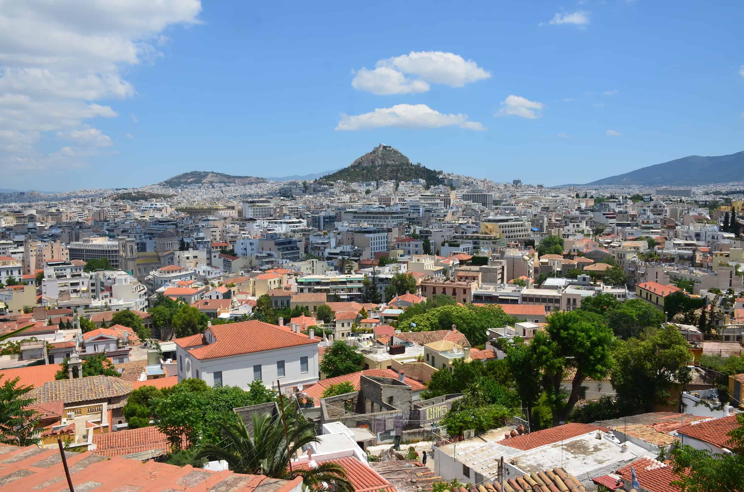 View of Athens from Anafiotika, Plaka, Athens, Greece