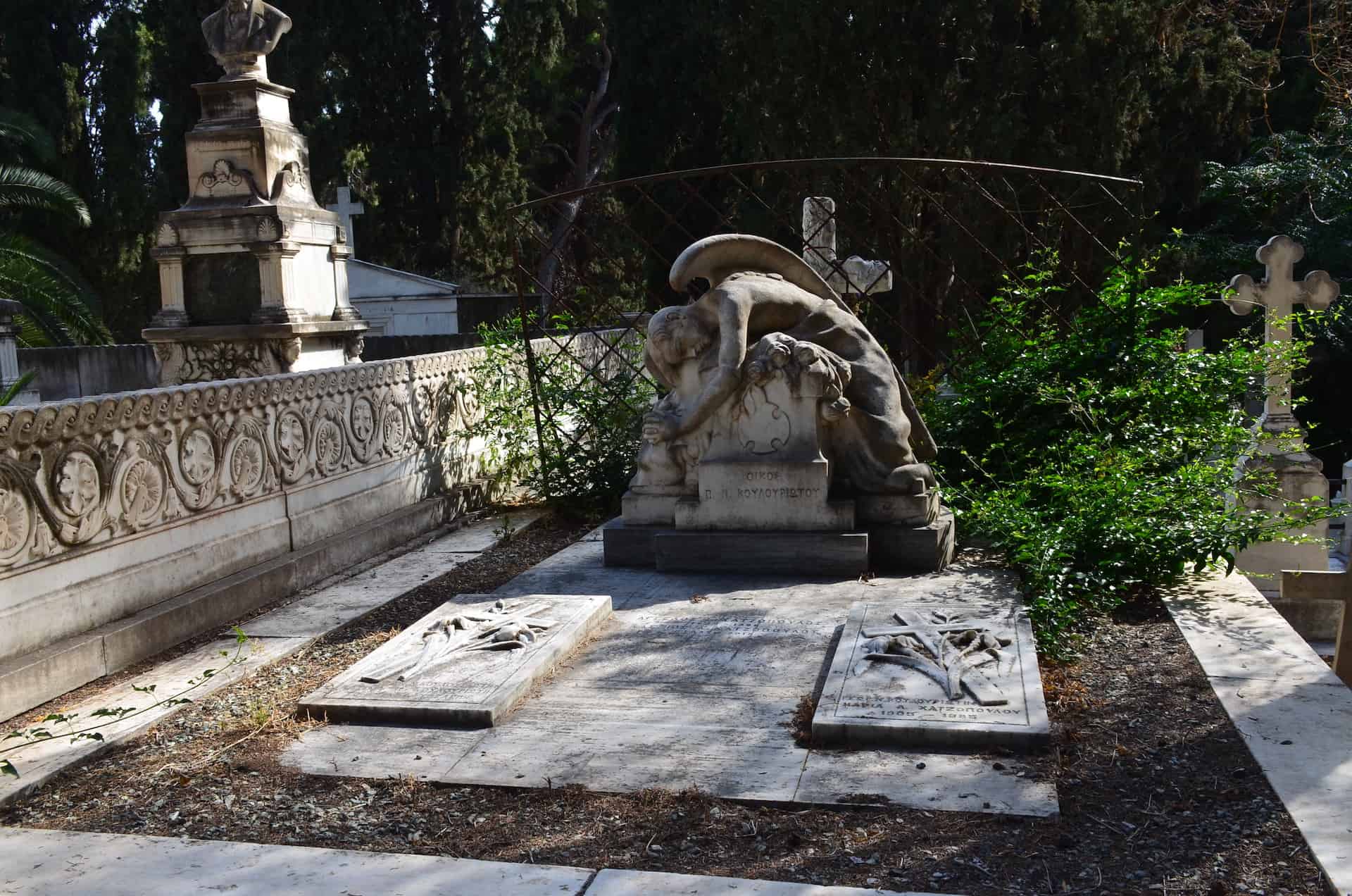 Weeping angel at the First Cemetery of Athens, Greece