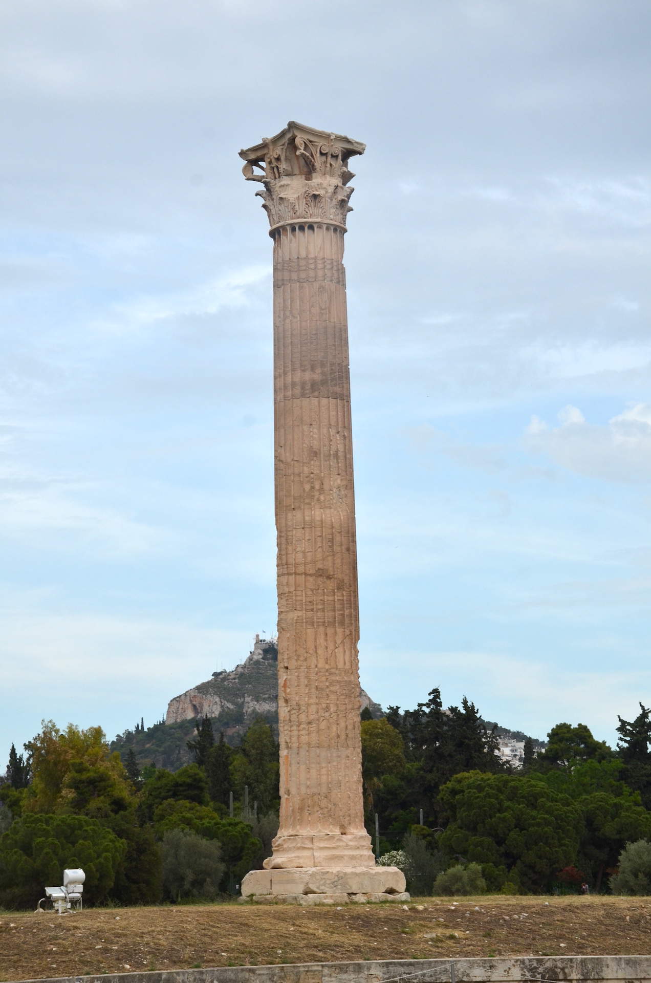Lone column of the Temple of Olympian Zeus in Athens, Greece