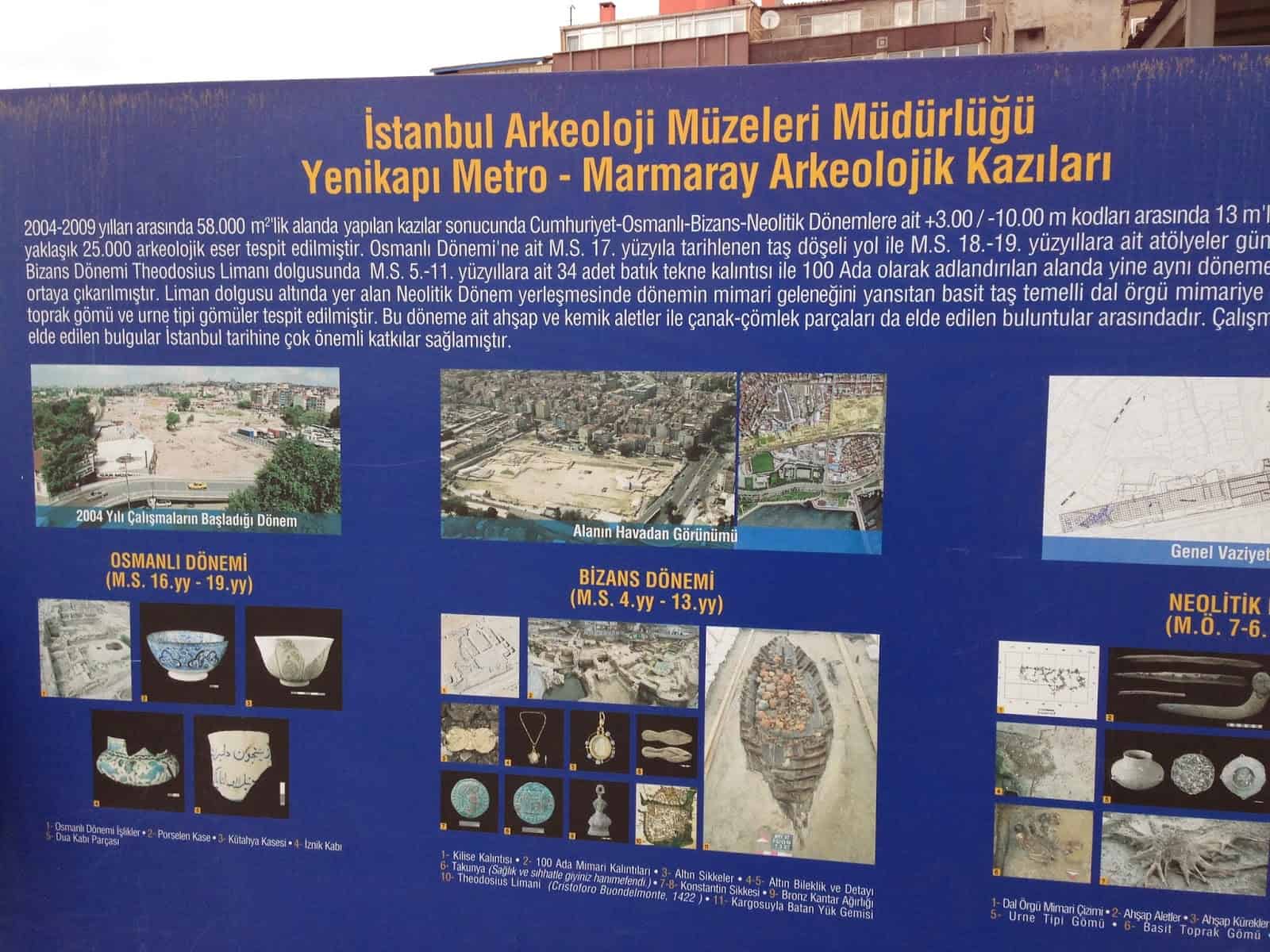 An explanation of the dig, Harbor of Eleutherios, Yenikapı, Istanbul, Turkey