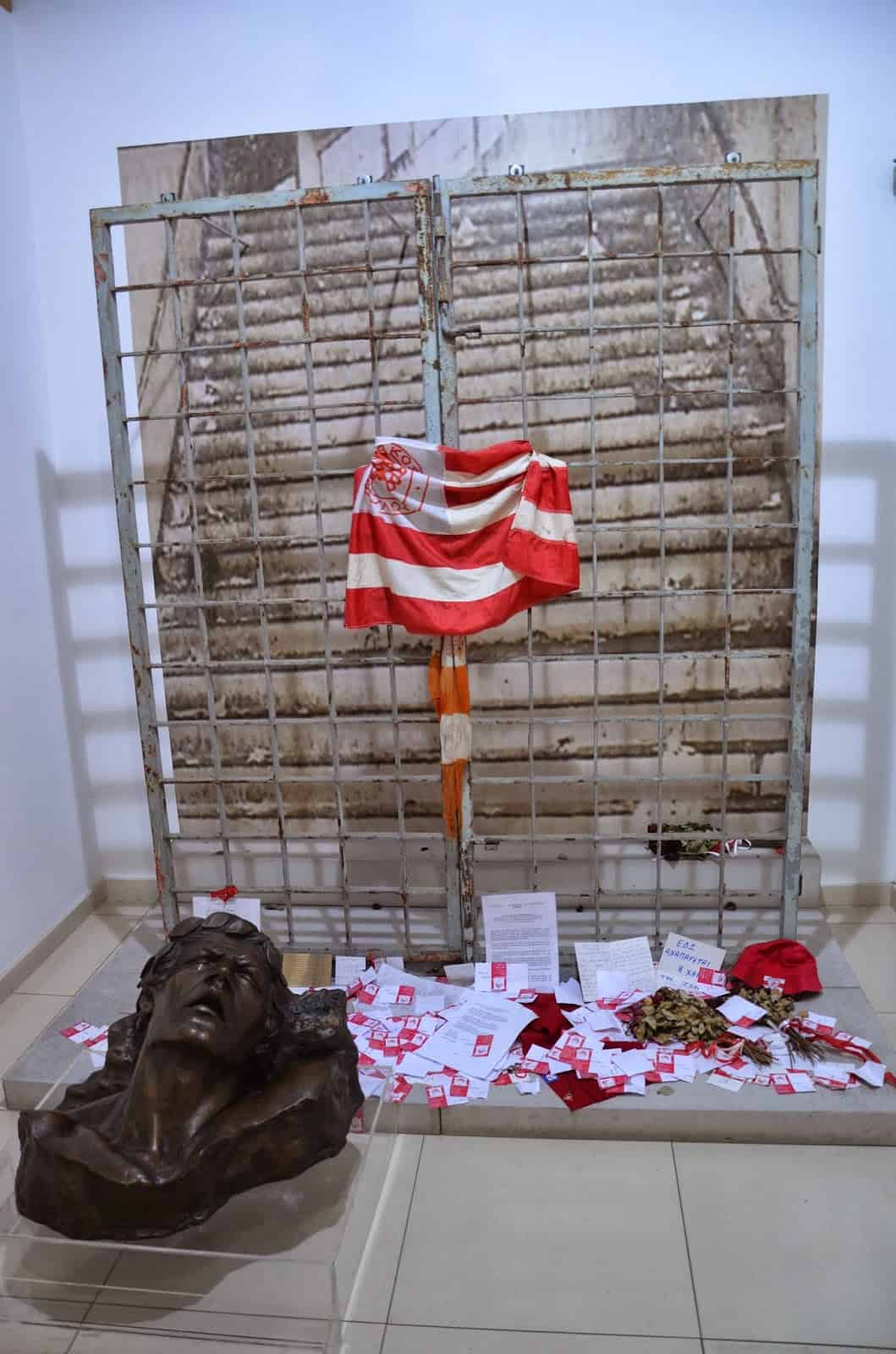 Gate 7 memorial at the Olympiakos Museum in Piraeus, Greece