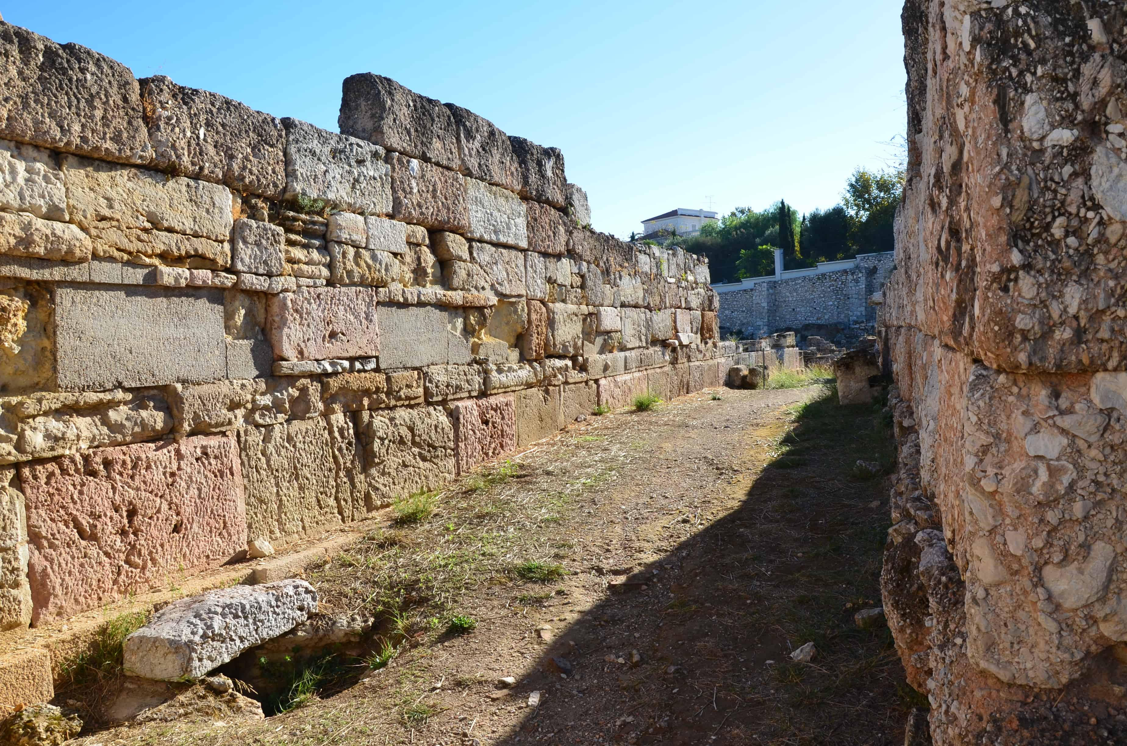 Wall of the Sacred Gate at Kerameikos in Athens, Greece