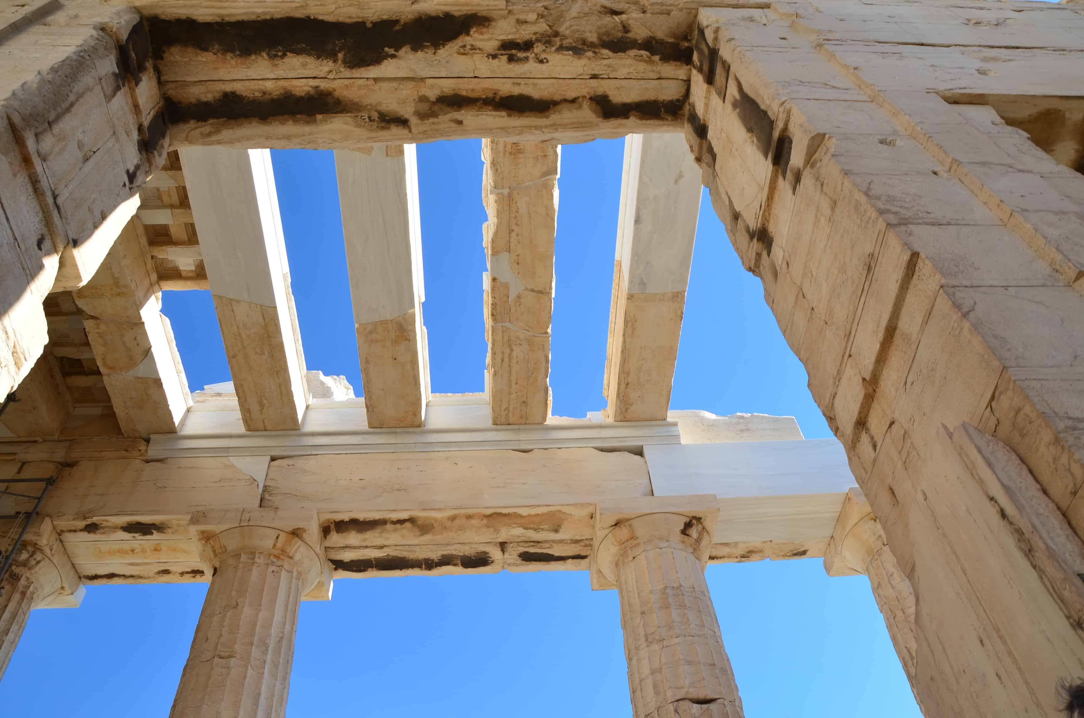 Passing under the Propylaia at the Acropolis, Athens, Greece