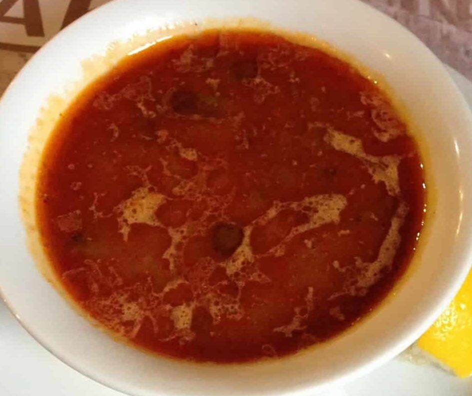 Okra soup at Sille Konak in Sille, Turkey