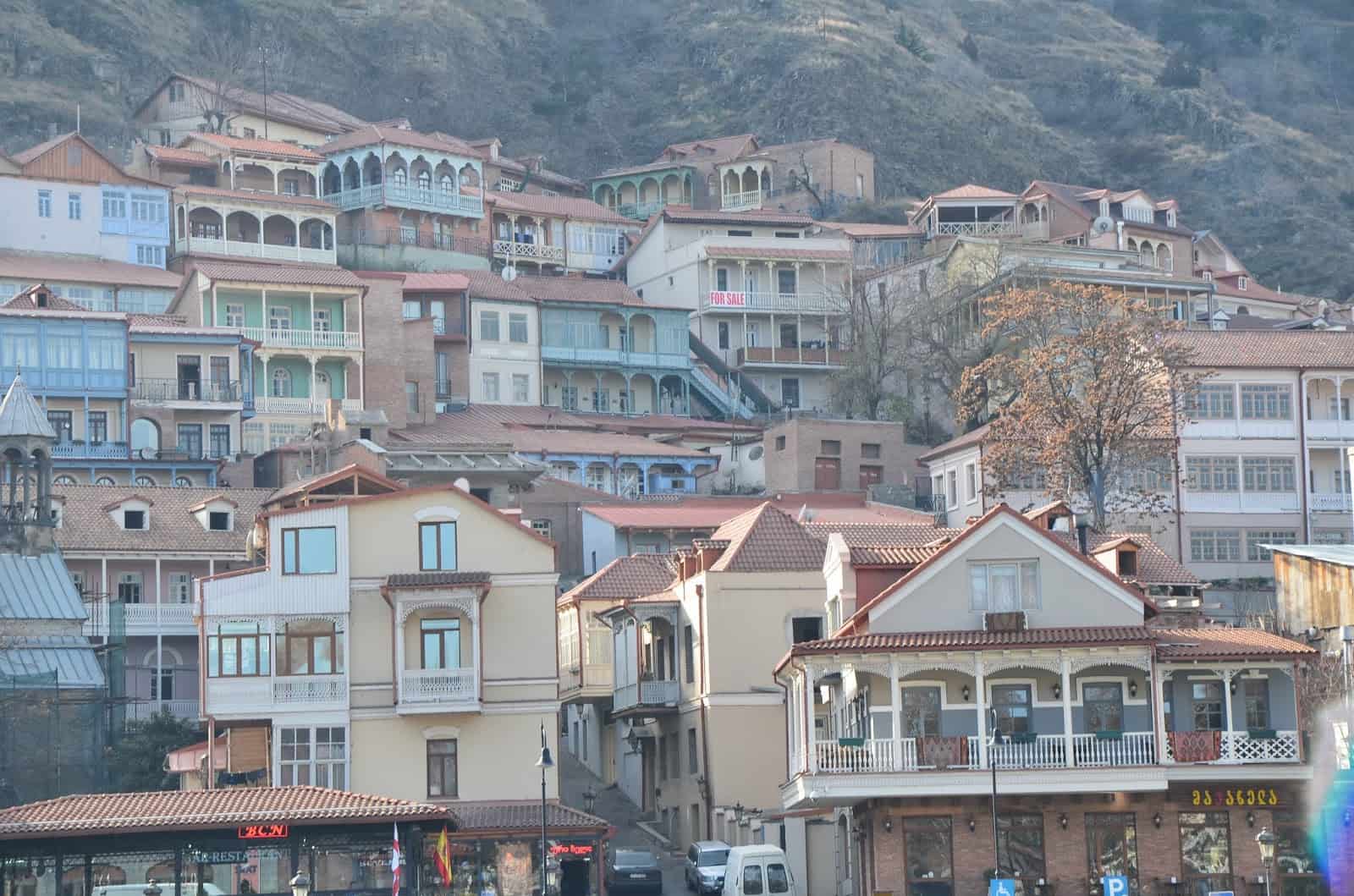 Old town above Gorgasali Moedani in Tbilisi, Georgia