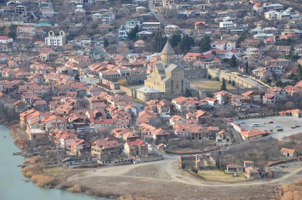 The view from Jvari Monastery in Mtskheta, Georgia