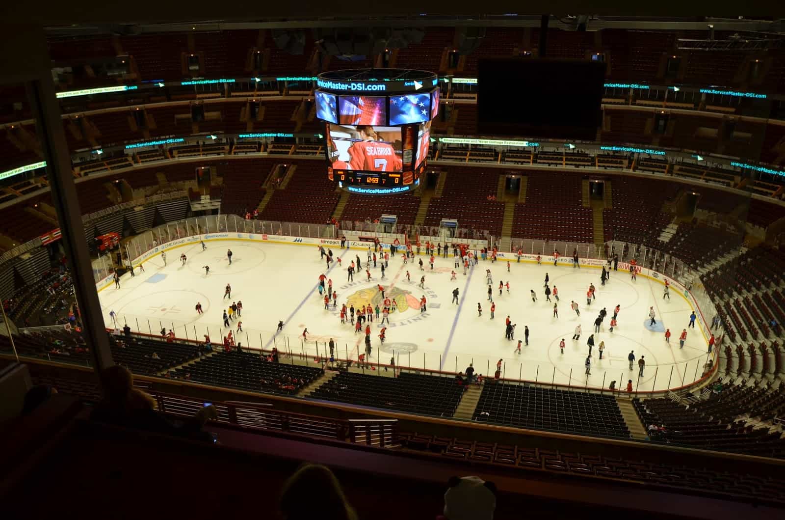 The view from the press box at the United Center, Chicago, Illinois