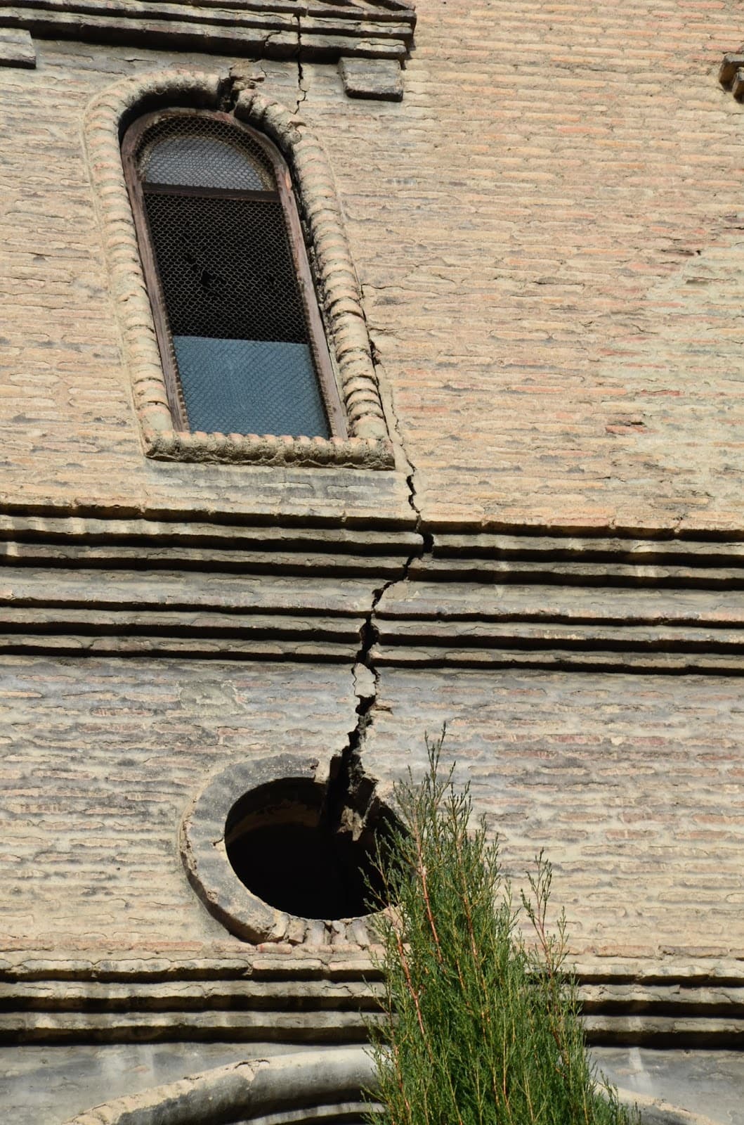 Crack on the Norasheni Church in Tbilisi, Georgia