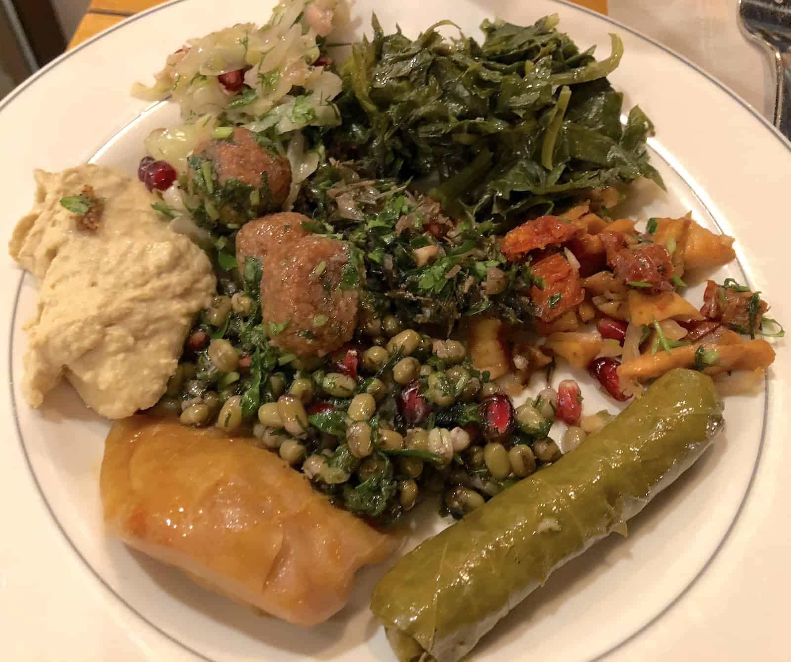 Self-service dips and salads at Çiya in Kadıköy, Istanbul, Turkey