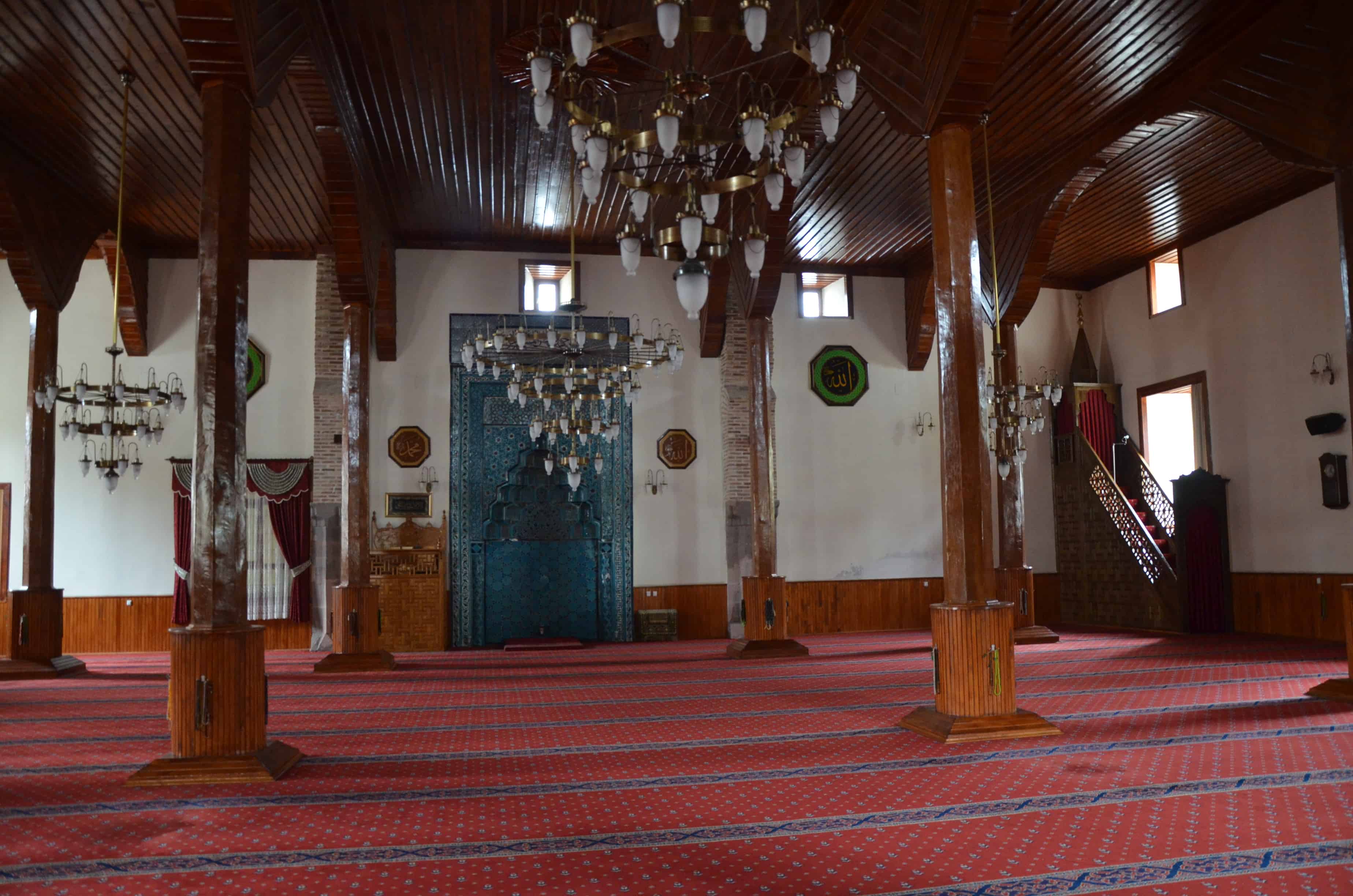 Prayer hall of the Sahib-i Ata Mosque in Konya, Turkey