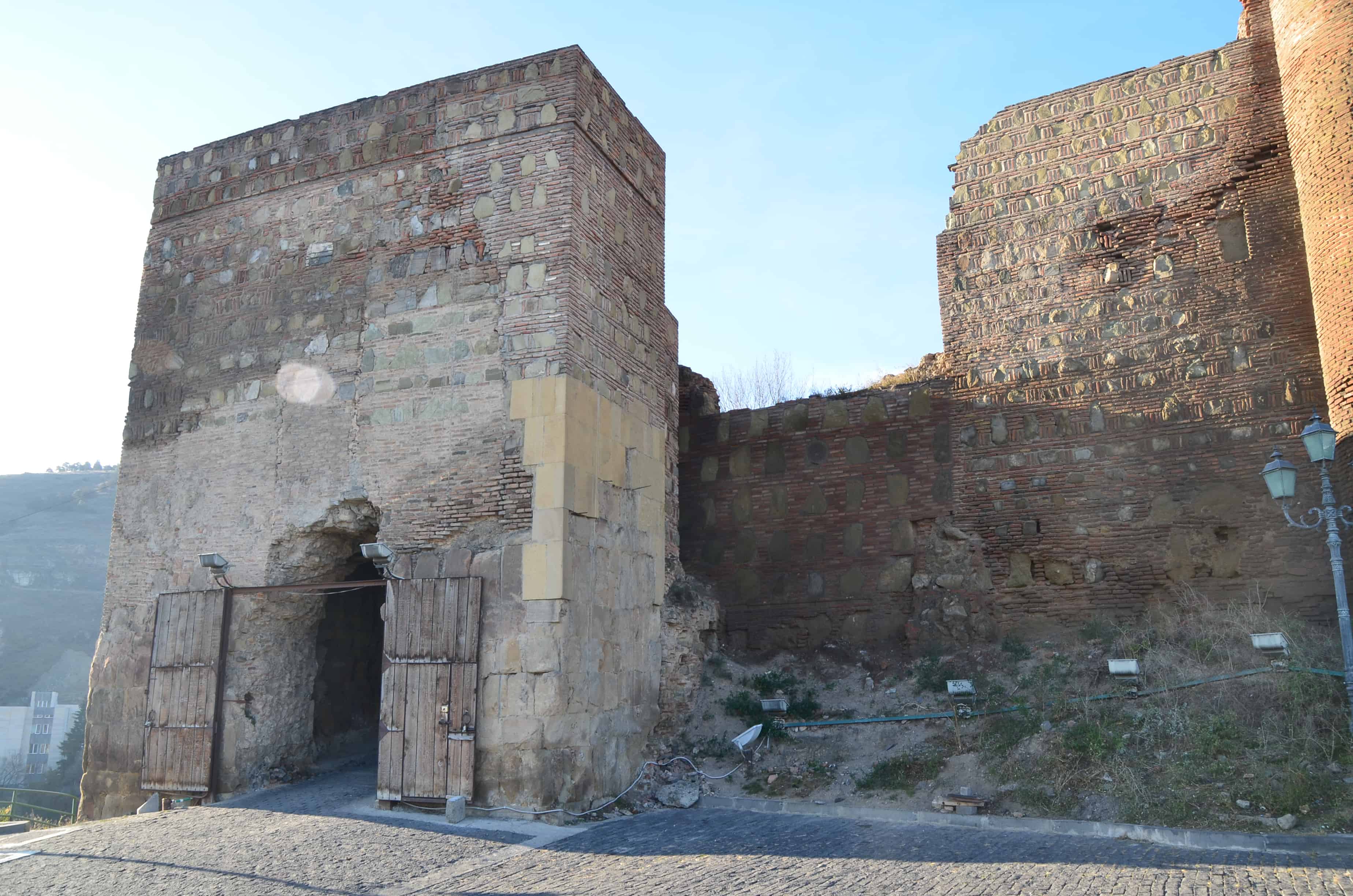Gates of Narikala Fortress in Tbilisi, Georgia