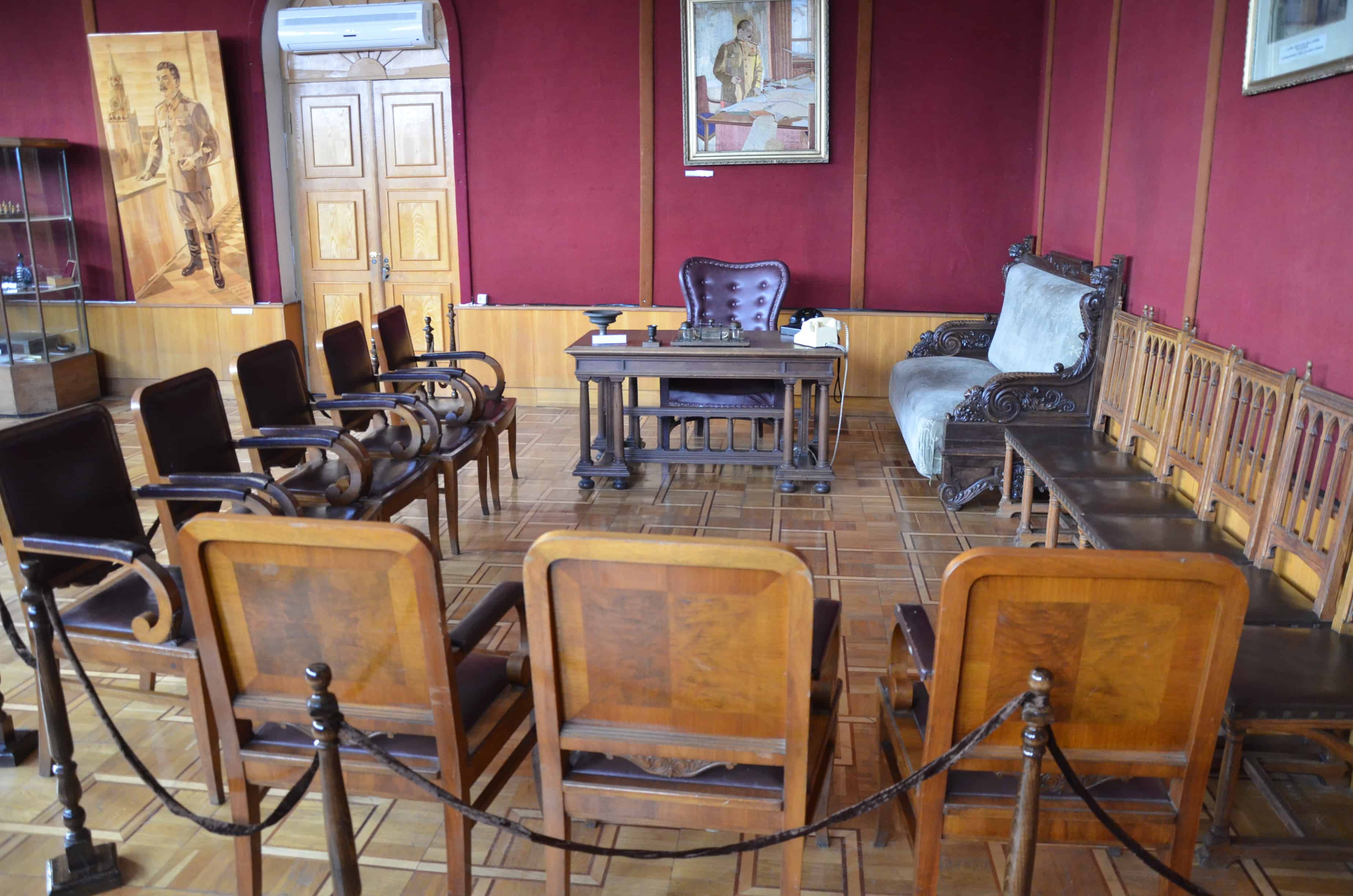 Furniture and desk from Stalin's office at the Kremlin at the Joseph Stalin Museum in Gori, Georgia