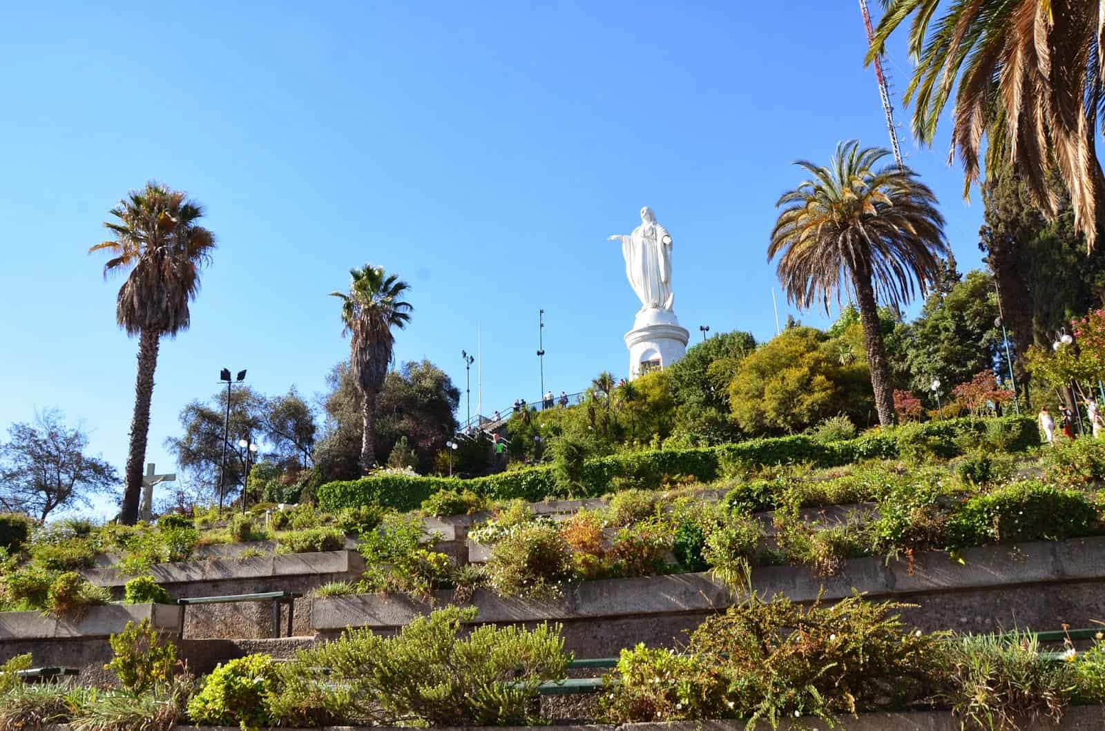 Statue of the Virgin on Cerro San Cristóbal in Bellavista, Santiago de Chile