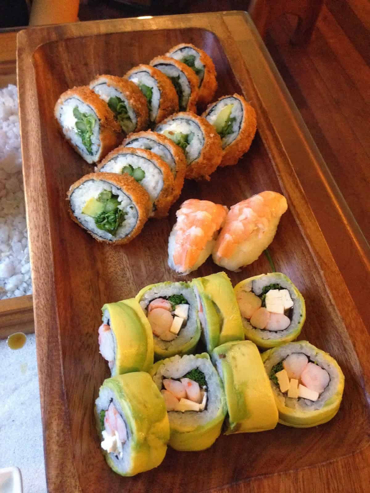 Maki plate at Tama Sushi in Valparaíso, Chile