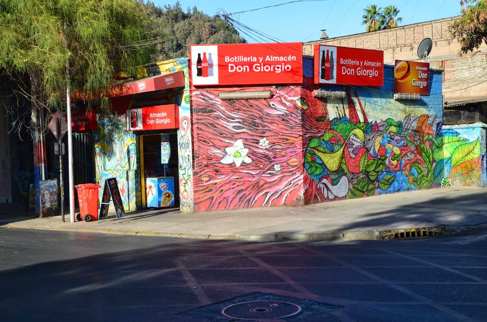 A colorful market on the corner of Calle Purisima and Dardignac in Bellavista, Santiago de Chile