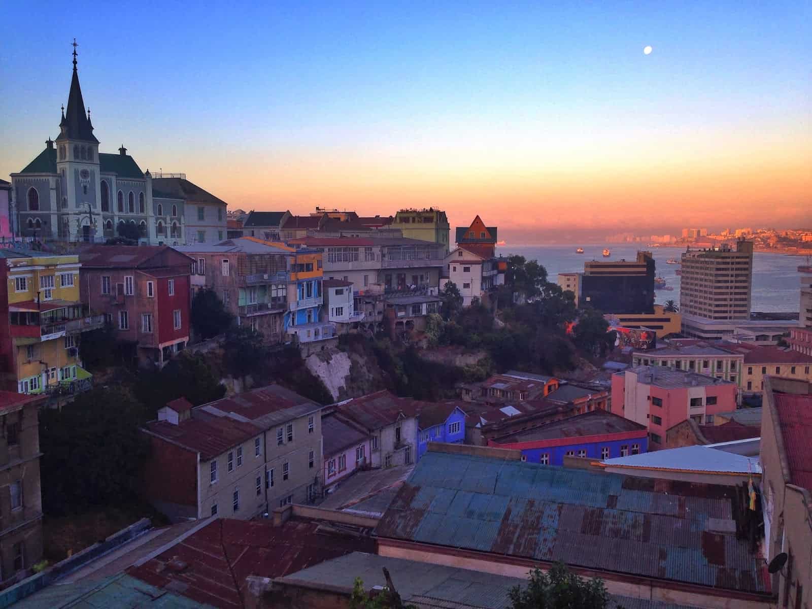 The view from Paseo Dimalow in Valparaíso, Chile