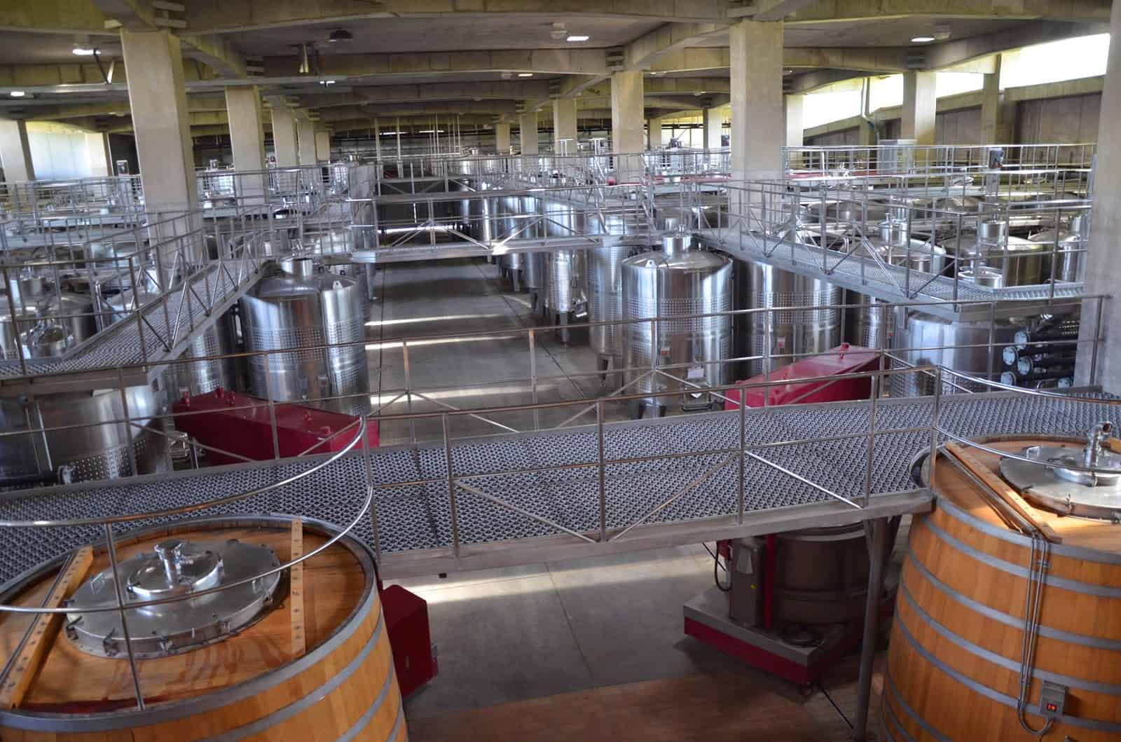 Fermentation tanks at Viña Montes in Colchagua Valley, Chile