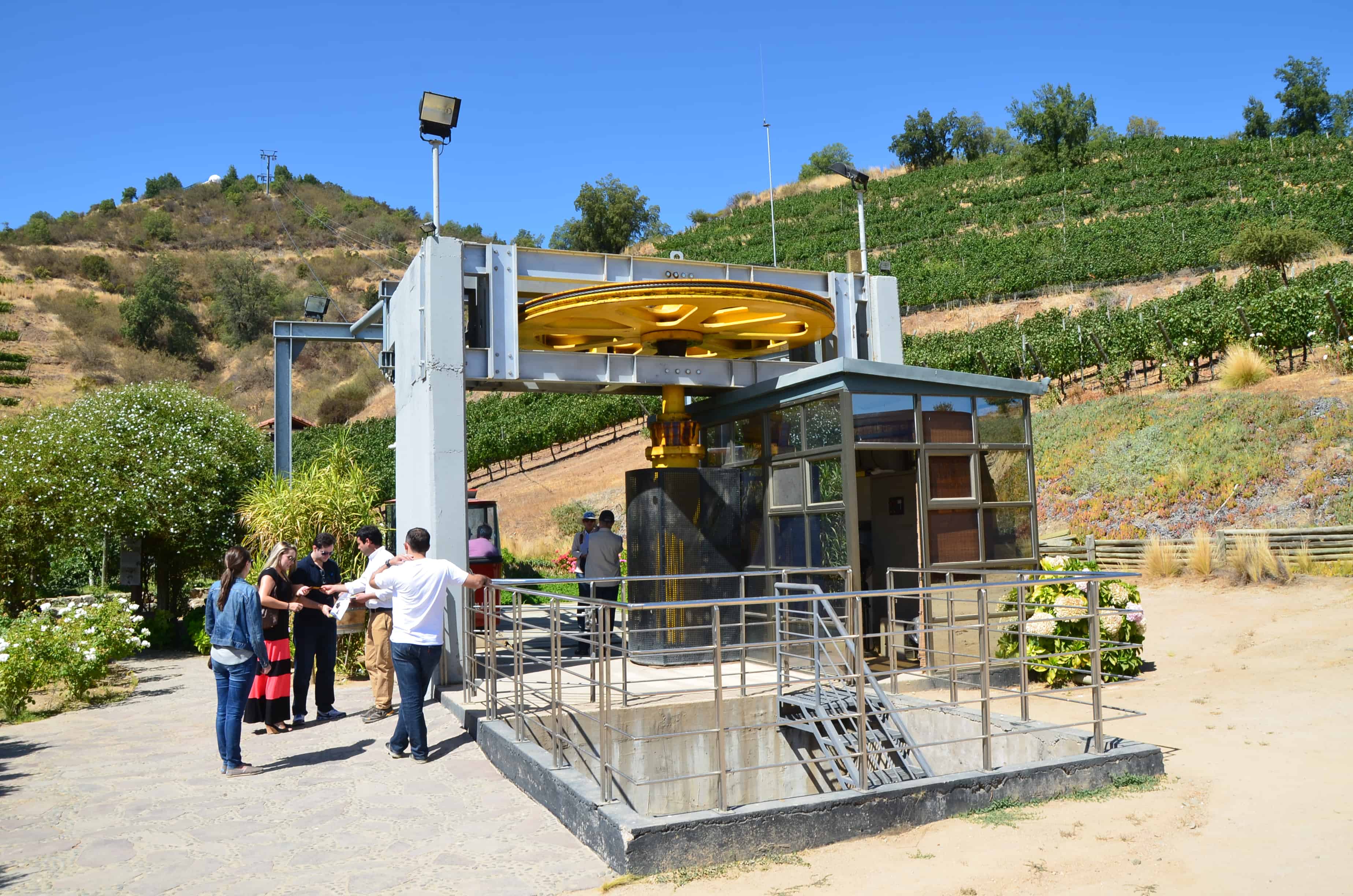 Cable car station at Viña Santa Cruz in Colchagua Valley, Chile