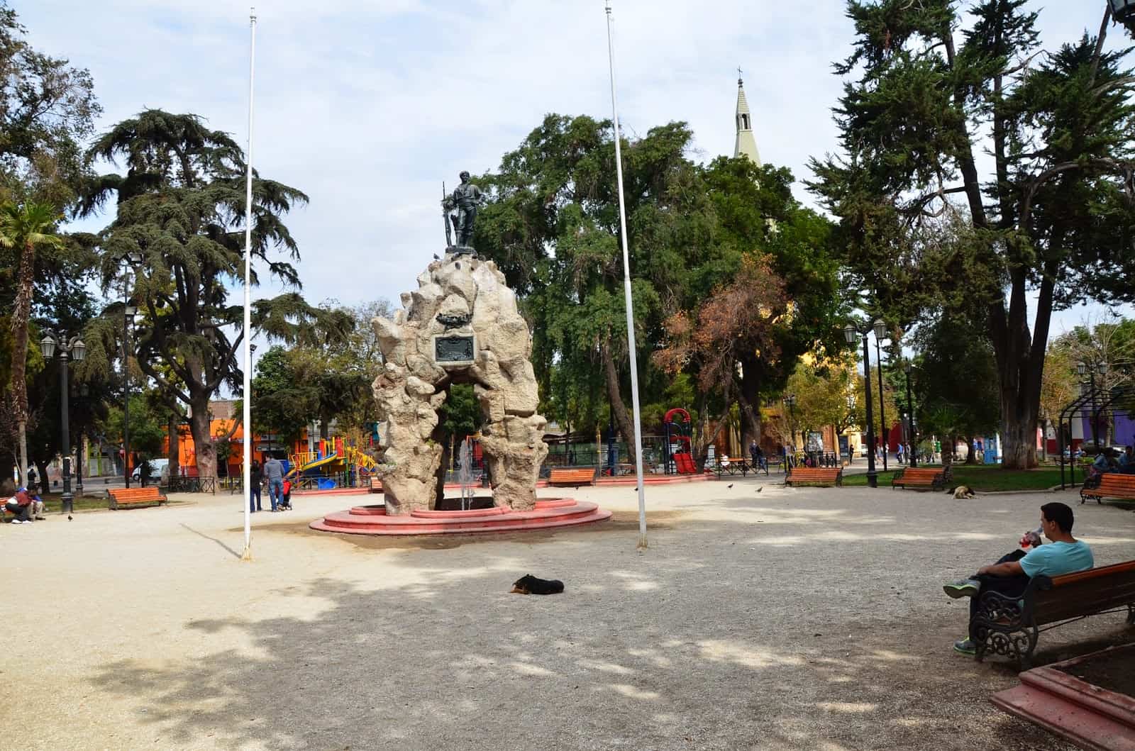 Plaza Yungay in Barrio Yungay, Santiago de Chile