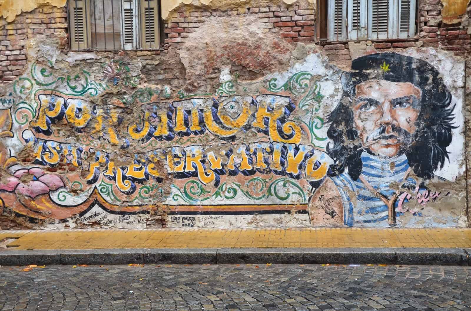 Che Guevara mural on Pasaje San Lorenzo in San Telmo, Buenos Aires, Argentina