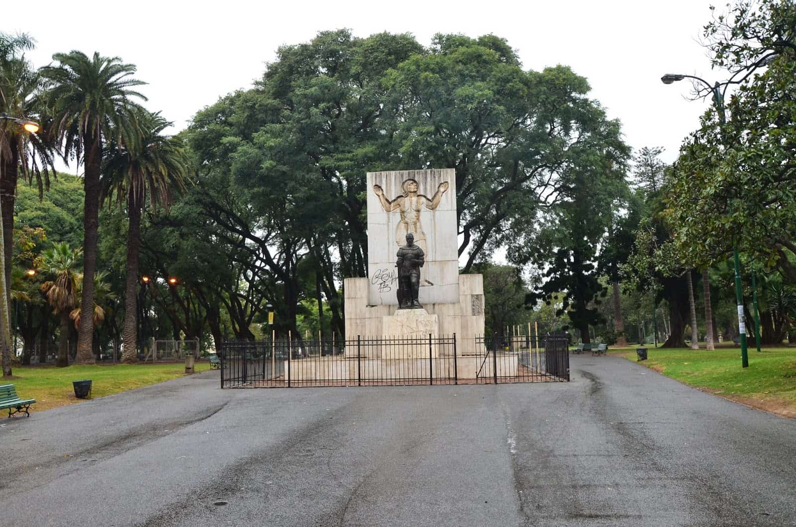 Pedro de Mendoza monument at Parque Paseo Lezama in San Telmo, Buenos Aires, Argentina
