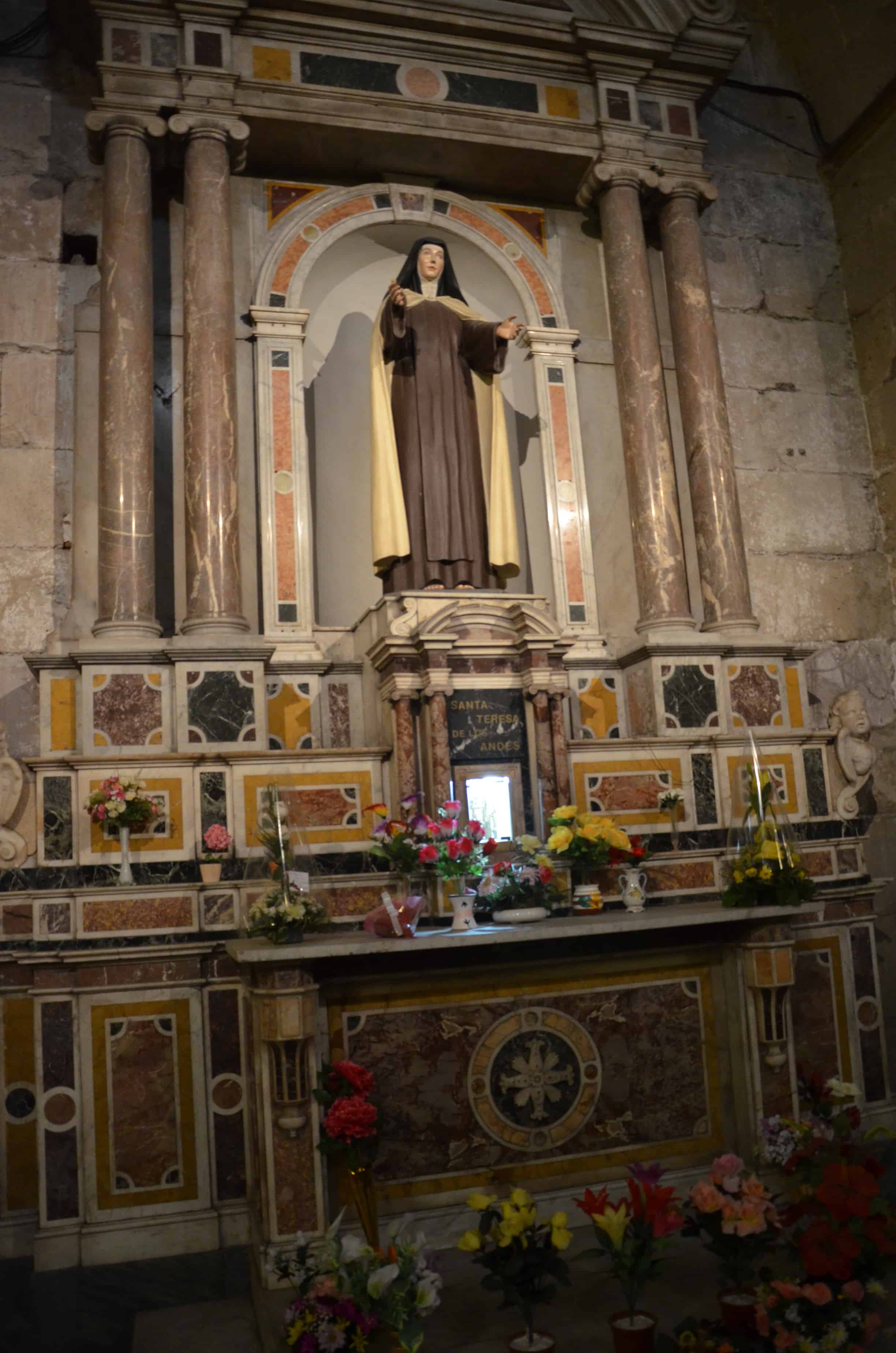Altar of Santa Teresa de los Andes at Catedral Metropolitana on Plaza de Armas in Santiago de Chile