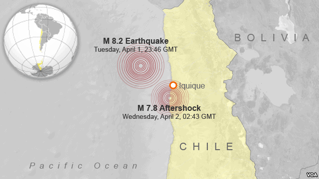 Iquique earthquake - Image courtesy of VOA News