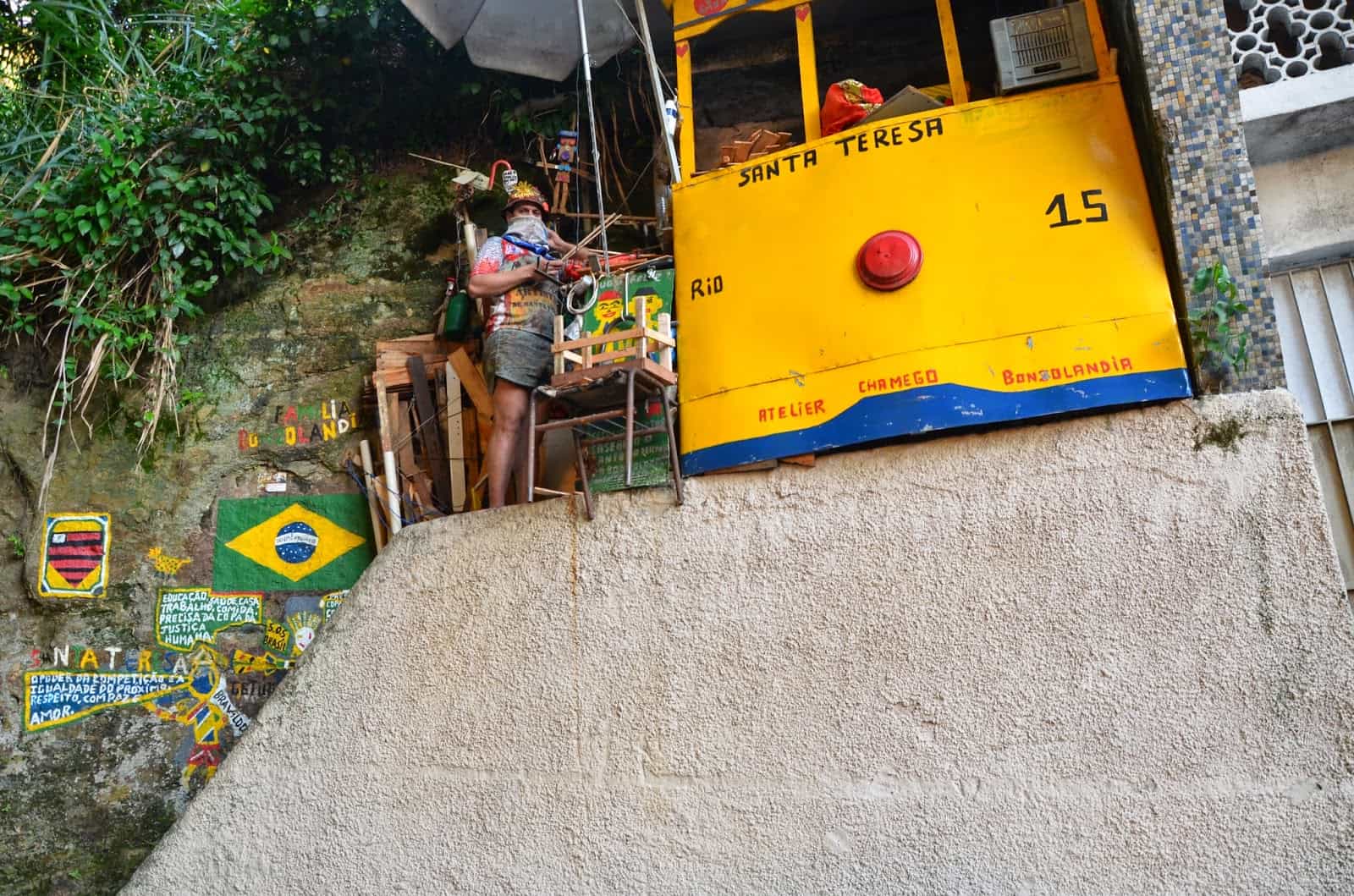 An artist in Santa Teresa in Rio de Janeiro, Brazil