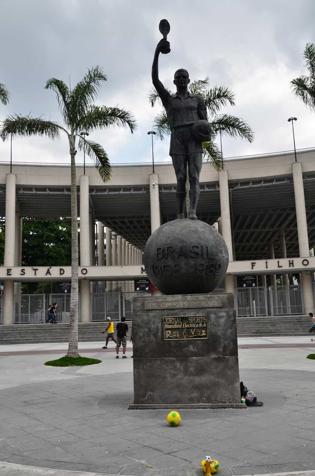 World Cup Champions monument for 1958 & 1962 at Estádio do Maracanã in Rio de Janeiro, Brazil